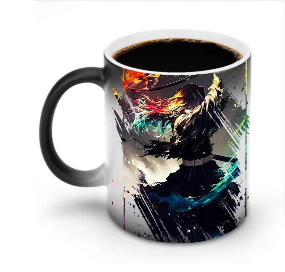 鬼滅の刃 グッズ,時透 無一郎 - 変色マグカップ ・ セラミック ・ 熱転写プリント ・ 耐久性 高品質 ・ ギフト・自宅用 コーヒー お茶
