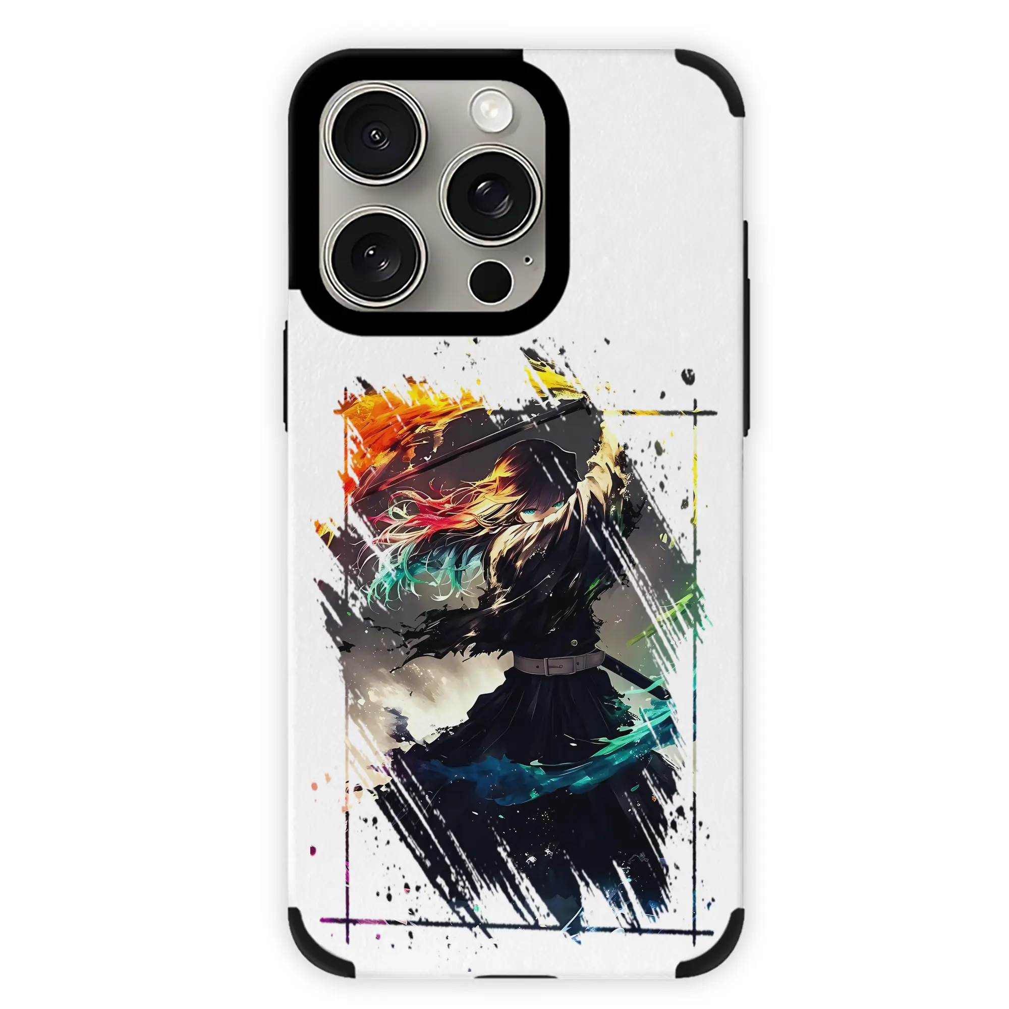 鬼滅の刃 グッズ,時透 無一郎 - IPhone15ProMax対応 ・ PUレザースマホケース ・ 耐衝撃 ・ 黄変防止 ・ 360度全面保護 ・ 柔らか手触り ・ 3D立体ボタン