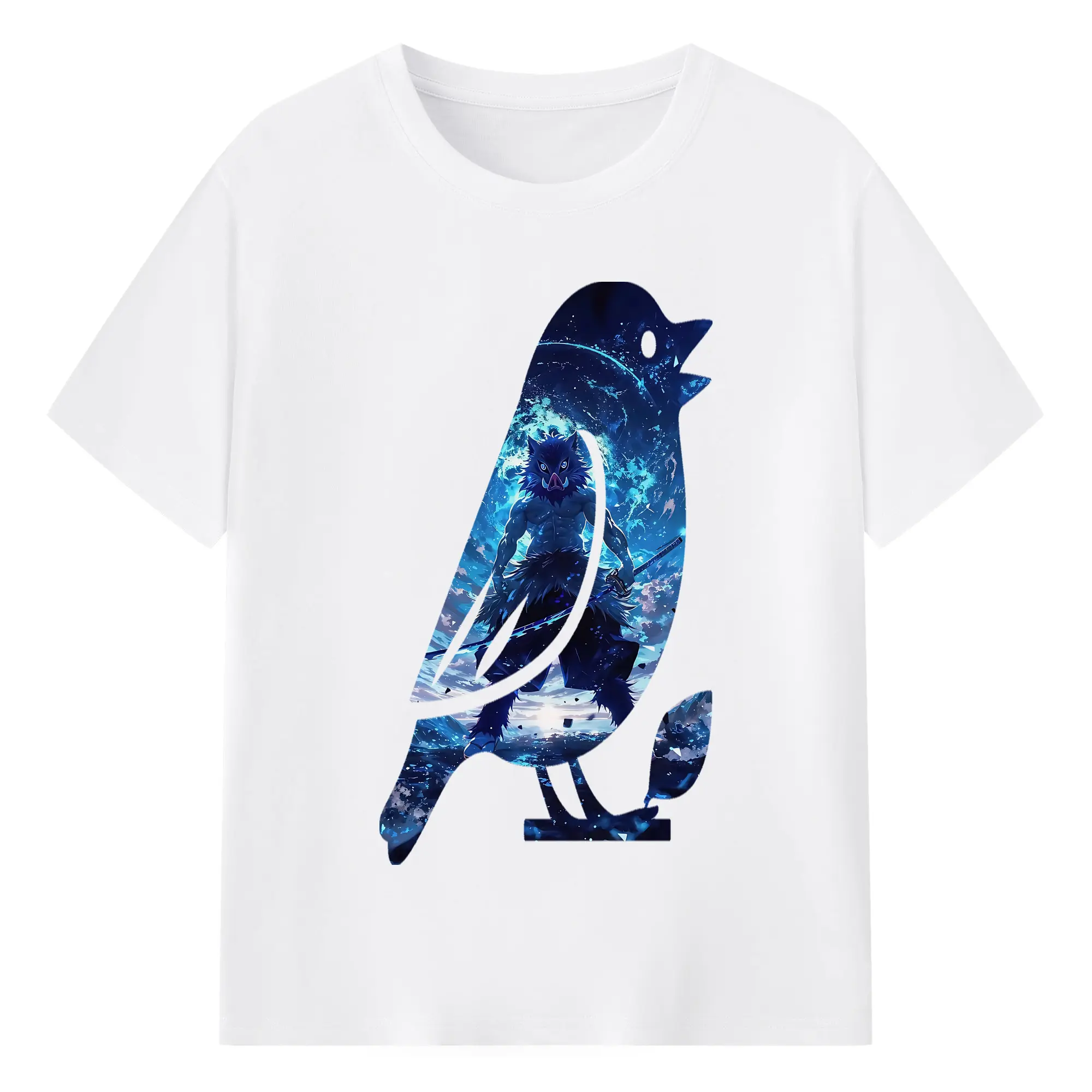 鬼滅の刃 グッズ,嘴平 伊之助 - 綿100％ 半袖Tシャツ ・ フロントプリント ・ 快適 通気性 ・ 日常使い 散歩 スポーツ用