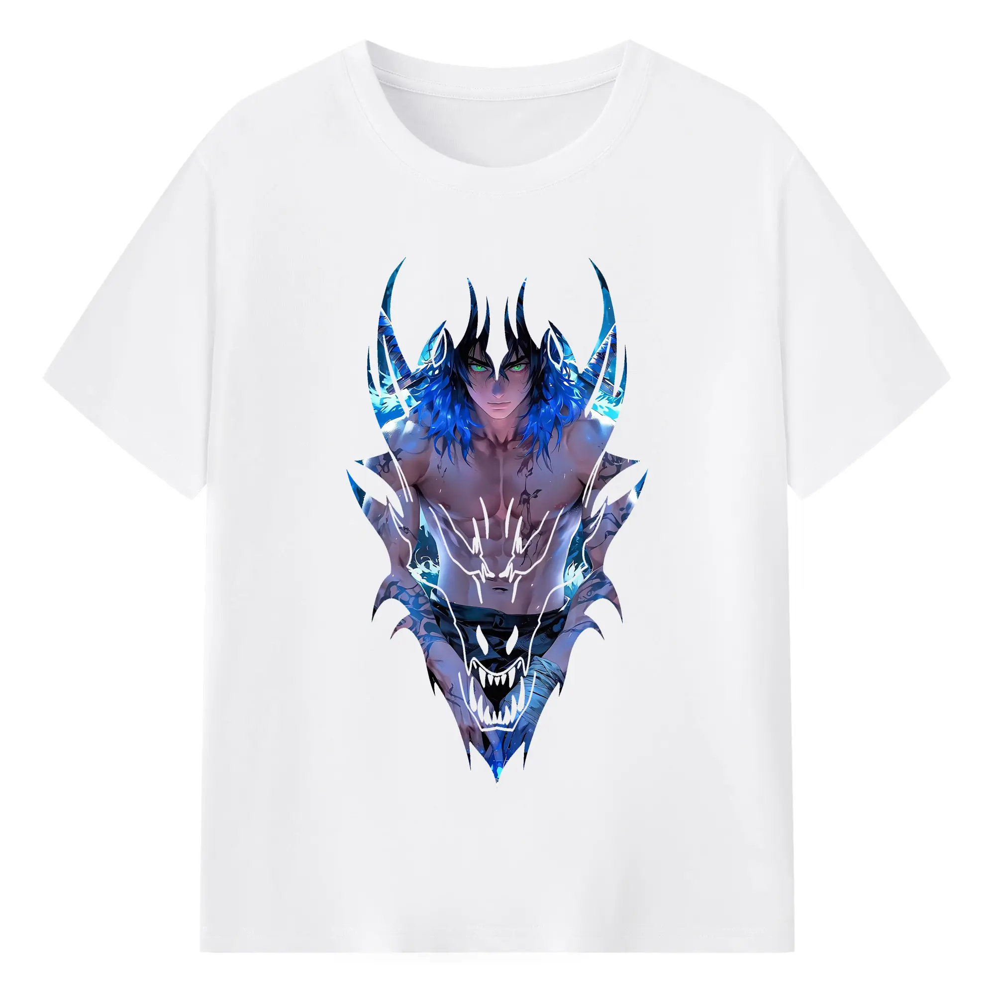 鬼滅の刃 グッズ,嘴平 伊之助 - 綿100％ 半袖Tシャツ ・ フロントプリント ・ 快適 通気性 ・ 日常使い 散歩 スポーツ用