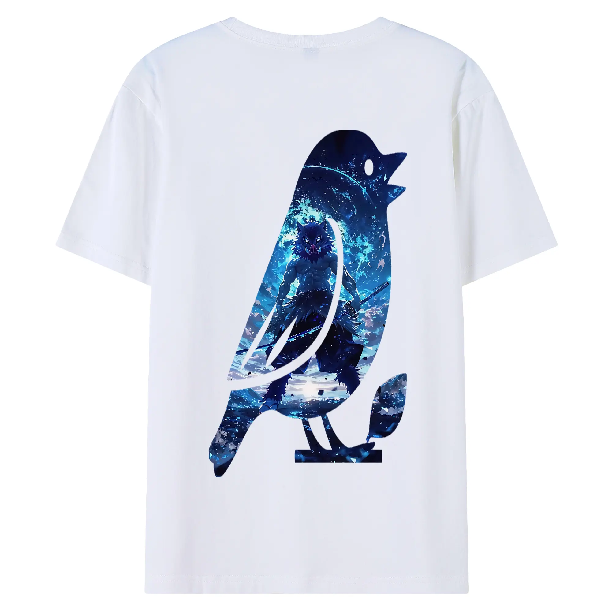 鬼滅の刃 グッズ,嘴平 伊之助 - 綿100％ 半袖Tシャツ ・ バックプリント ・ 快適 通気性 ・ 日常使い 散歩 スポーツ用