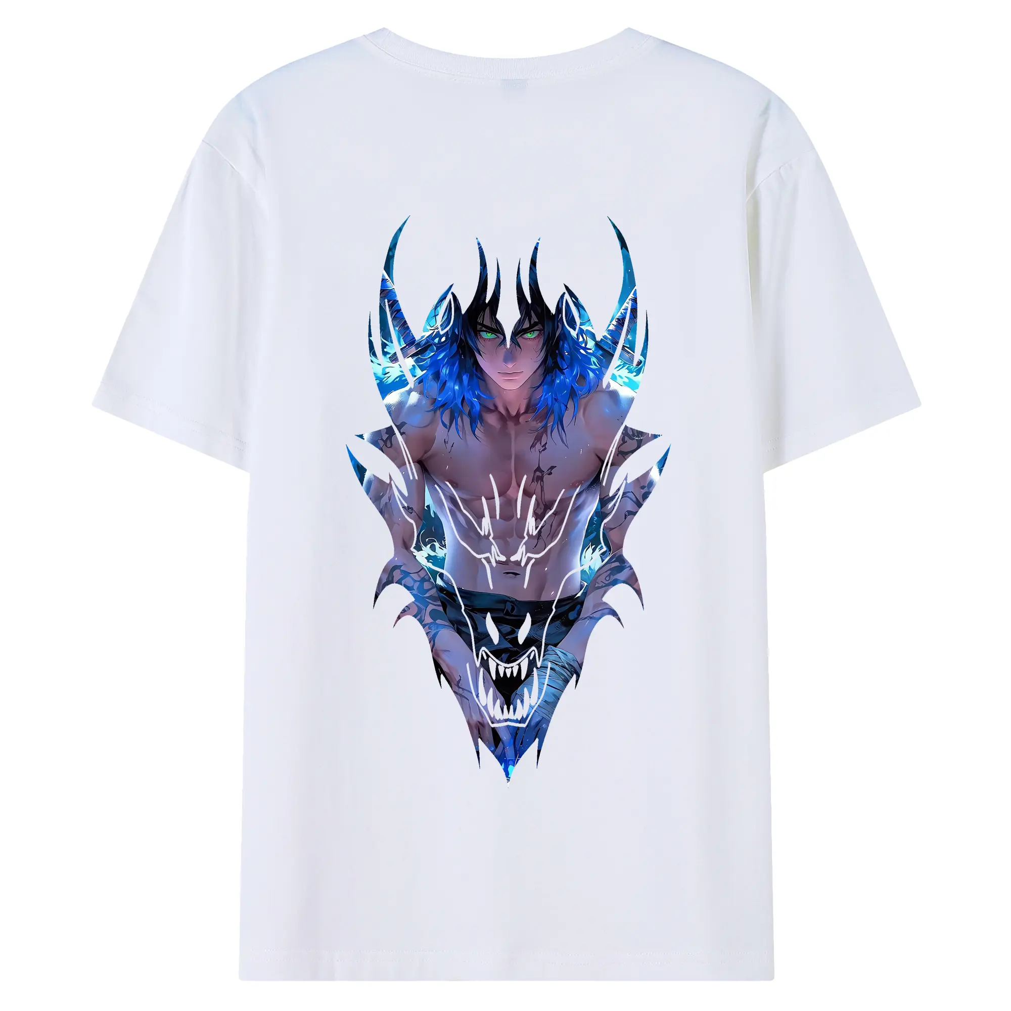 鬼滅の刃 グッズ,嘴平 伊之助 - 綿100％ 半袖Tシャツ ・ バックプリント ・ 快適 通気性 ・ 日常使い 散歩 スポーツ用