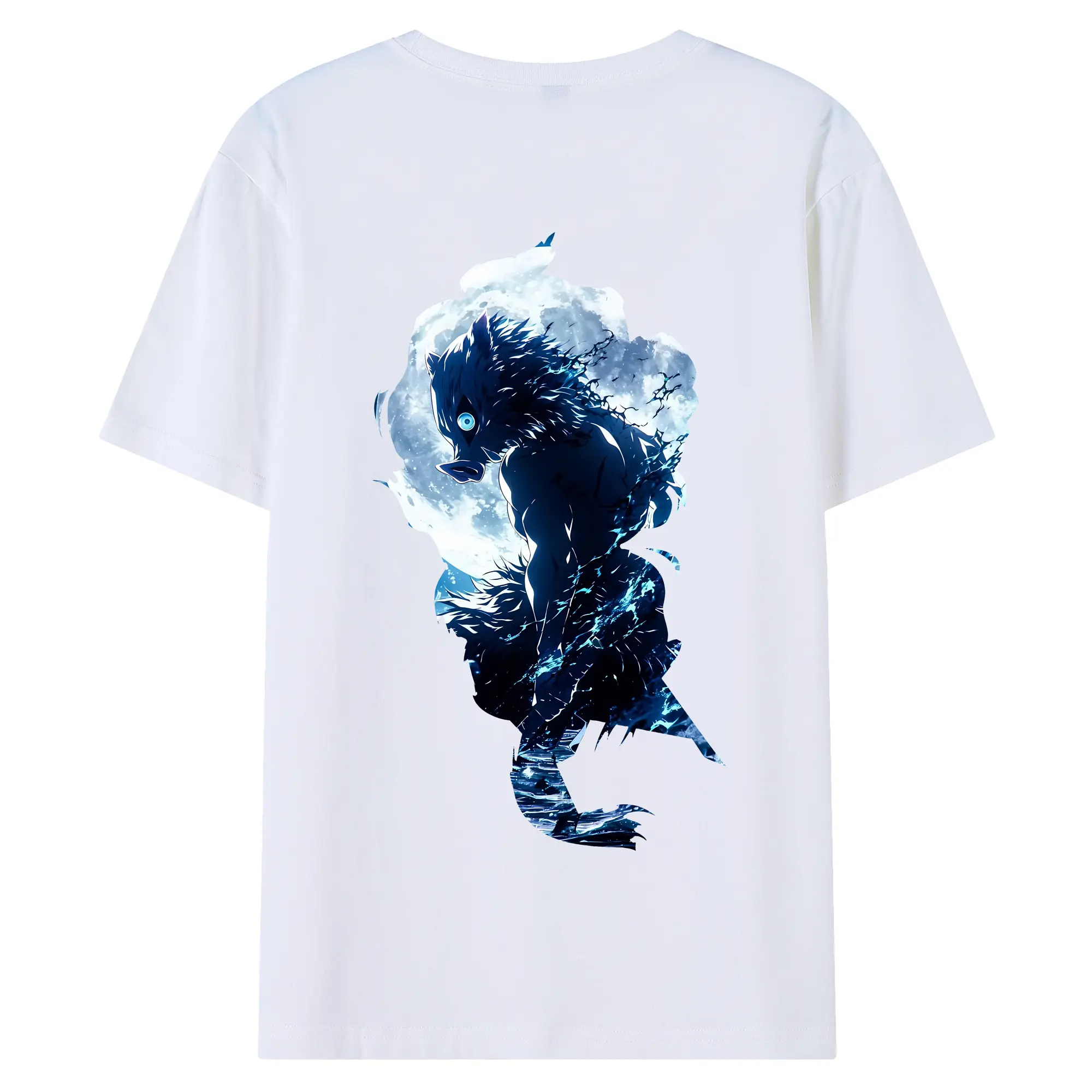 鬼滅の刃 グッズ,嘴平 伊之助 - 綿100％ 半袖Tシャツ ・ バックプリント ・ 快適 通気性 ・ 日常使い 散歩 スポーツ用