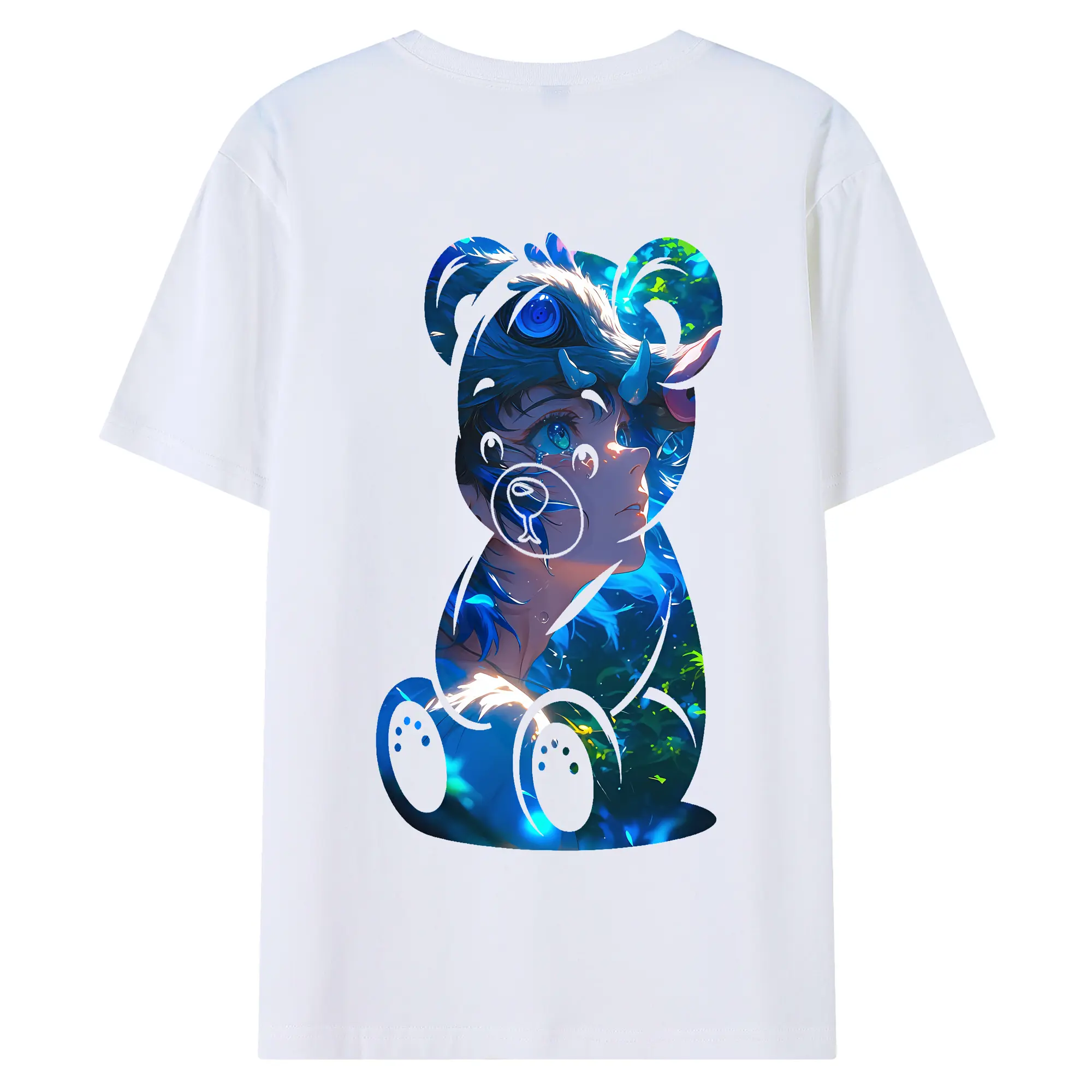 鬼滅の刃 グッズ,嘴平 伊之助 - 綿100％ 半袖Tシャツ ・ バックプリント ・ 快適 通気性 ・ 日常使い 散歩 スポーツ用