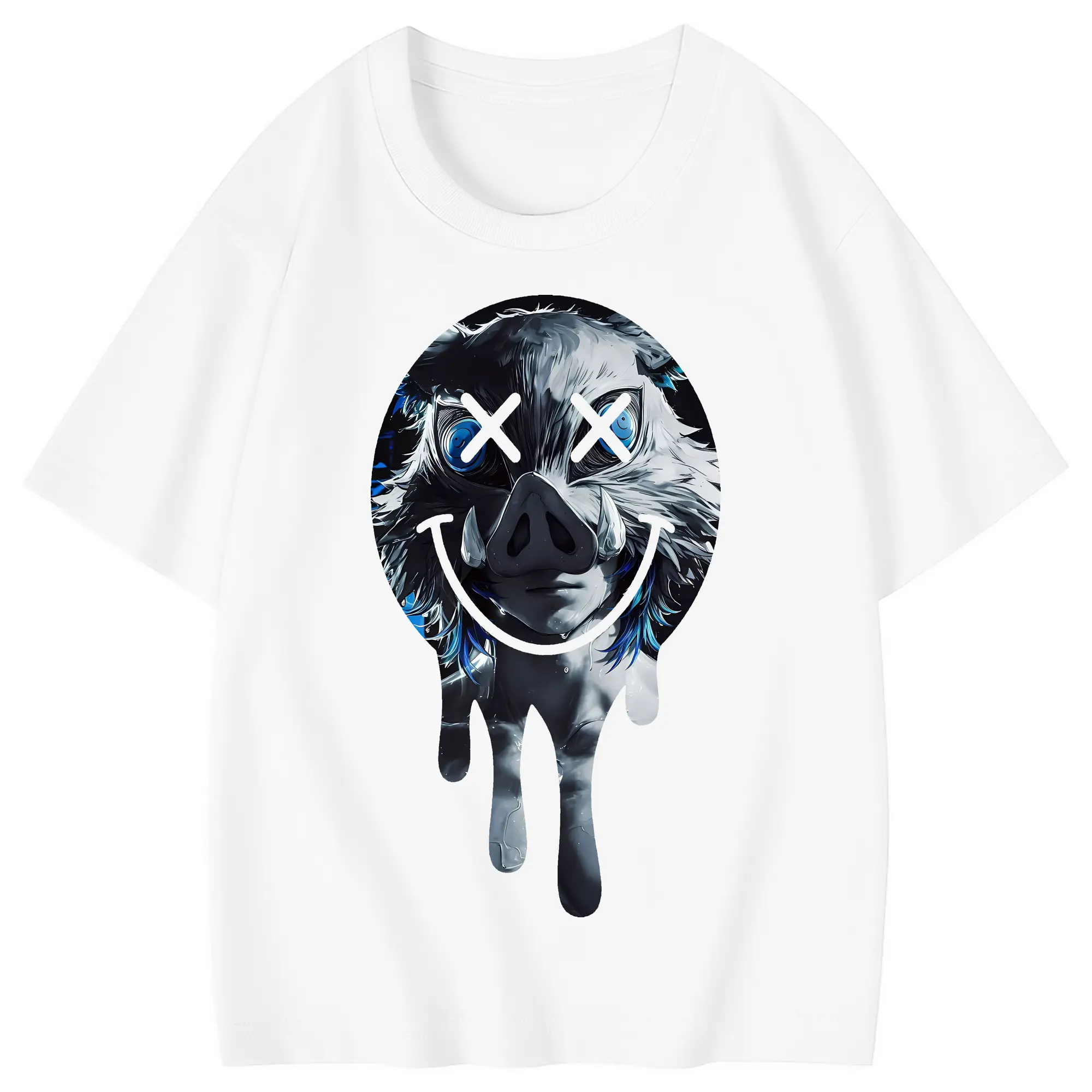 鬼滅の刃 グッズ,嘴平 伊之助 - 綿100％ キッズTシャツ ・ フロントプリント ・ 快適 通気性 ・ スポーツ カジュアル 散歩用