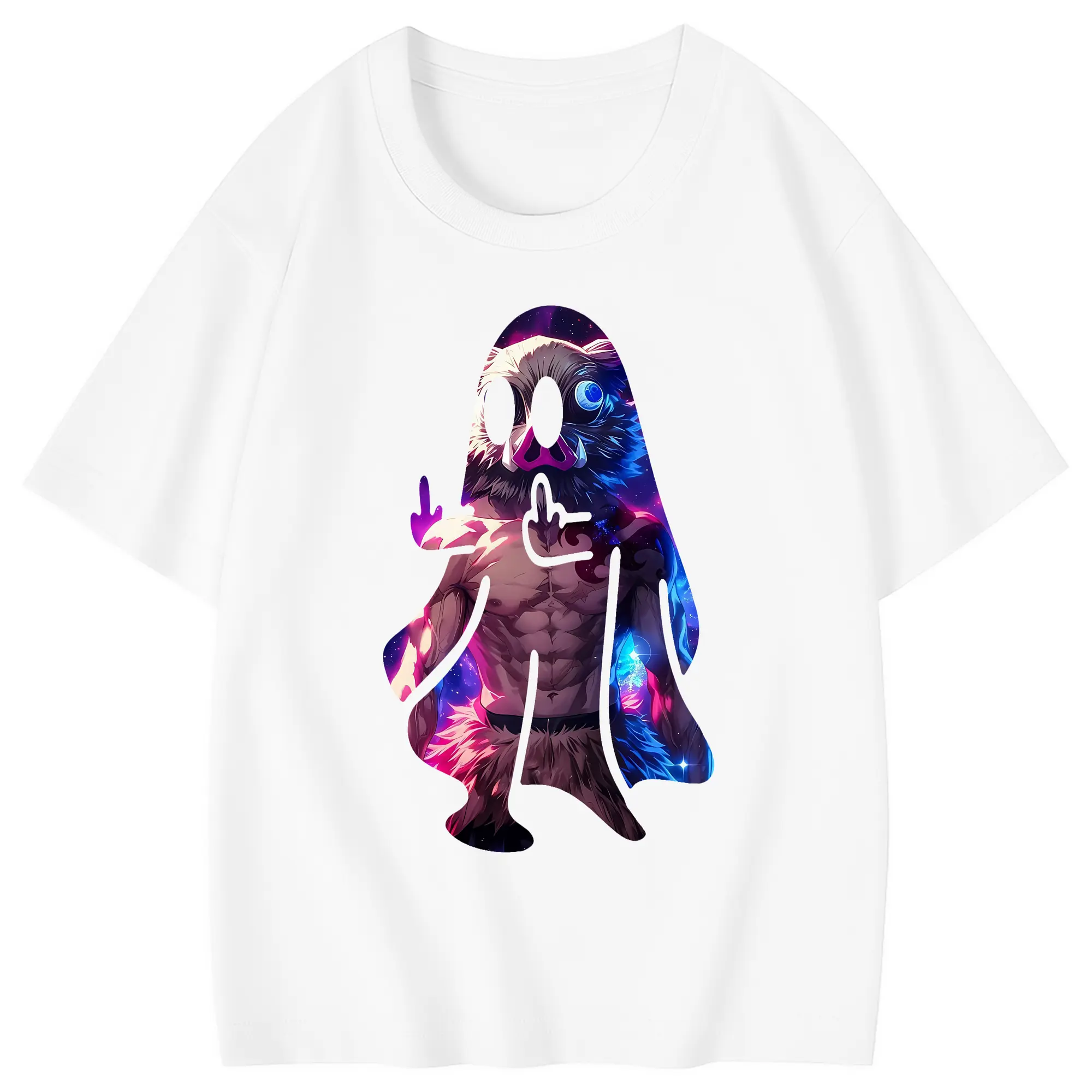 鬼滅の刃 グッズ,嘴平 伊之助 - 綿100％ キッズTシャツ ・ フロントプリント ・ 快適 通気性 ・ スポーツ カジュアル 散歩用