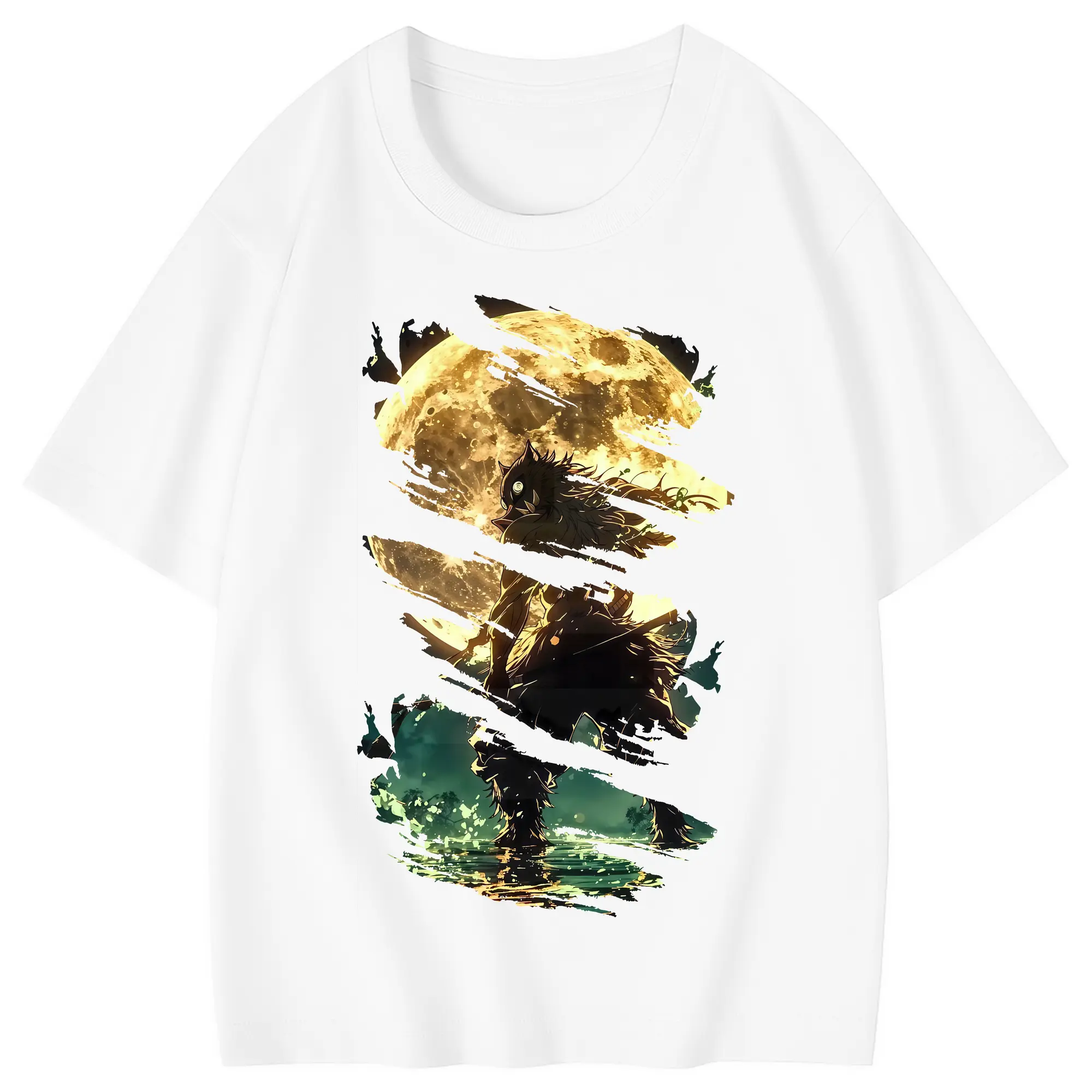 鬼滅の刃 グッズ,嘴平 伊之助 - 綿100％ キッズTシャツ ・ フロントプリント ・ 快適 通気性 ・ スポーツ カジュアル 散歩用