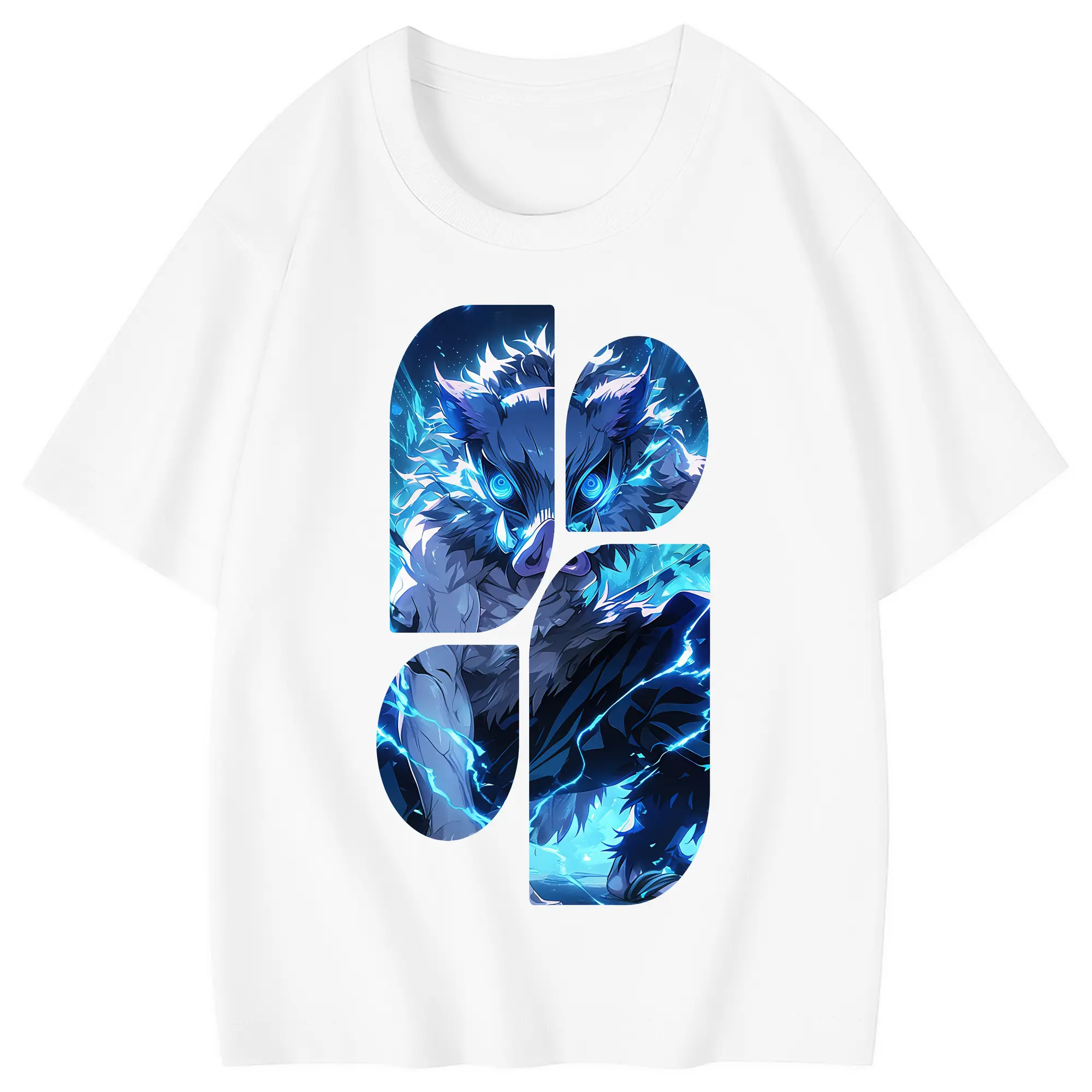 鬼滅の刃 グッズ,嘴平 伊之助 - 綿100％ キッズTシャツ ・ フロントプリント ・ 快適 通気性 ・ スポーツ カジュアル 散歩用