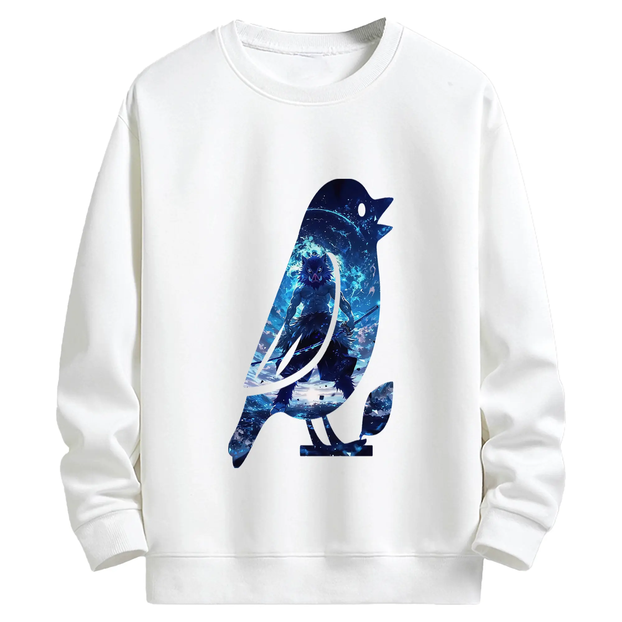 鬼滅の刃 グッズ,嘴平 伊之助 - 高品質 クルーネック スウェット ・ コットン59％ ポリエステル41％ ・ ユニセックス 長袖 トレーナー ・ カジュアル デイリー スポーツ 散歩用