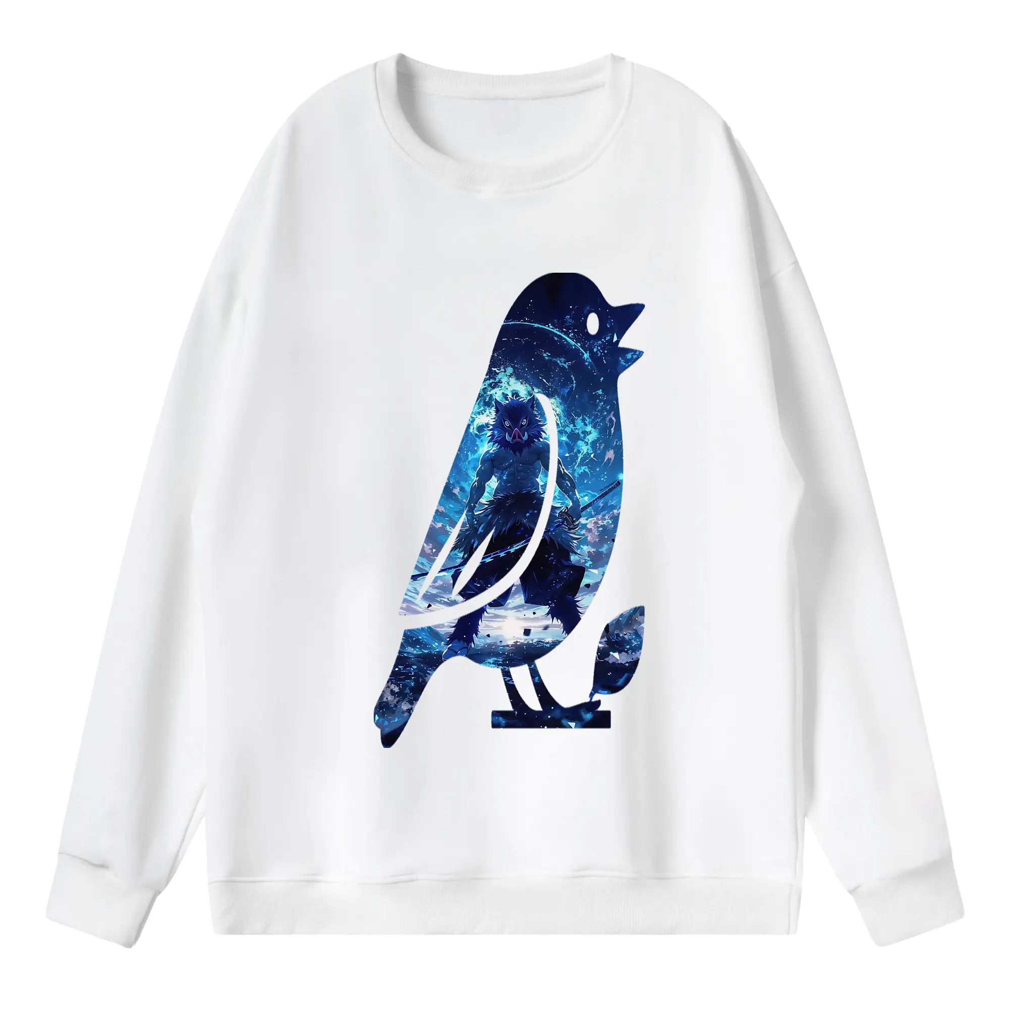 鬼滅の刃 グッズ,嘴平 伊之助 - 薄手 クルーネック スウェット 裏毛260g · ポリエステル 春秋向け カジュアル 男女兼用 · トレーナー デイリー スポーツ 散歩に最適