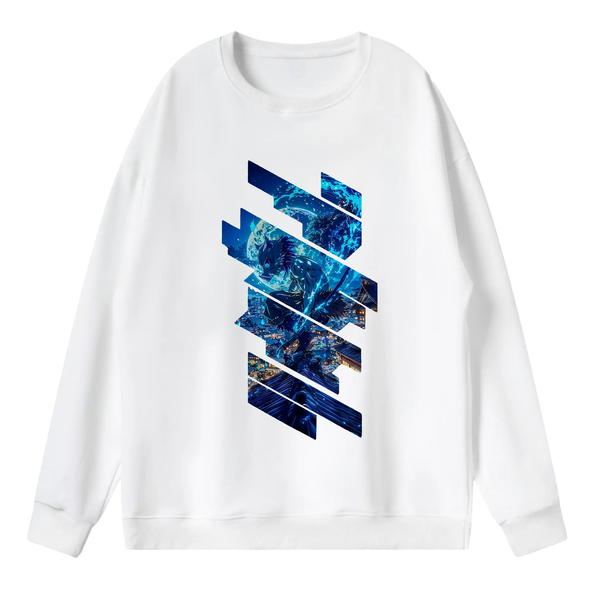 鬼滅の刃 グッズ,嘴平 伊之助 - 薄手 クルーネック スウェット 裏毛260g · ポリエステル 春秋向け カジュアル 男女兼用 · トレーナー デイリー スポーツ 散歩に最適