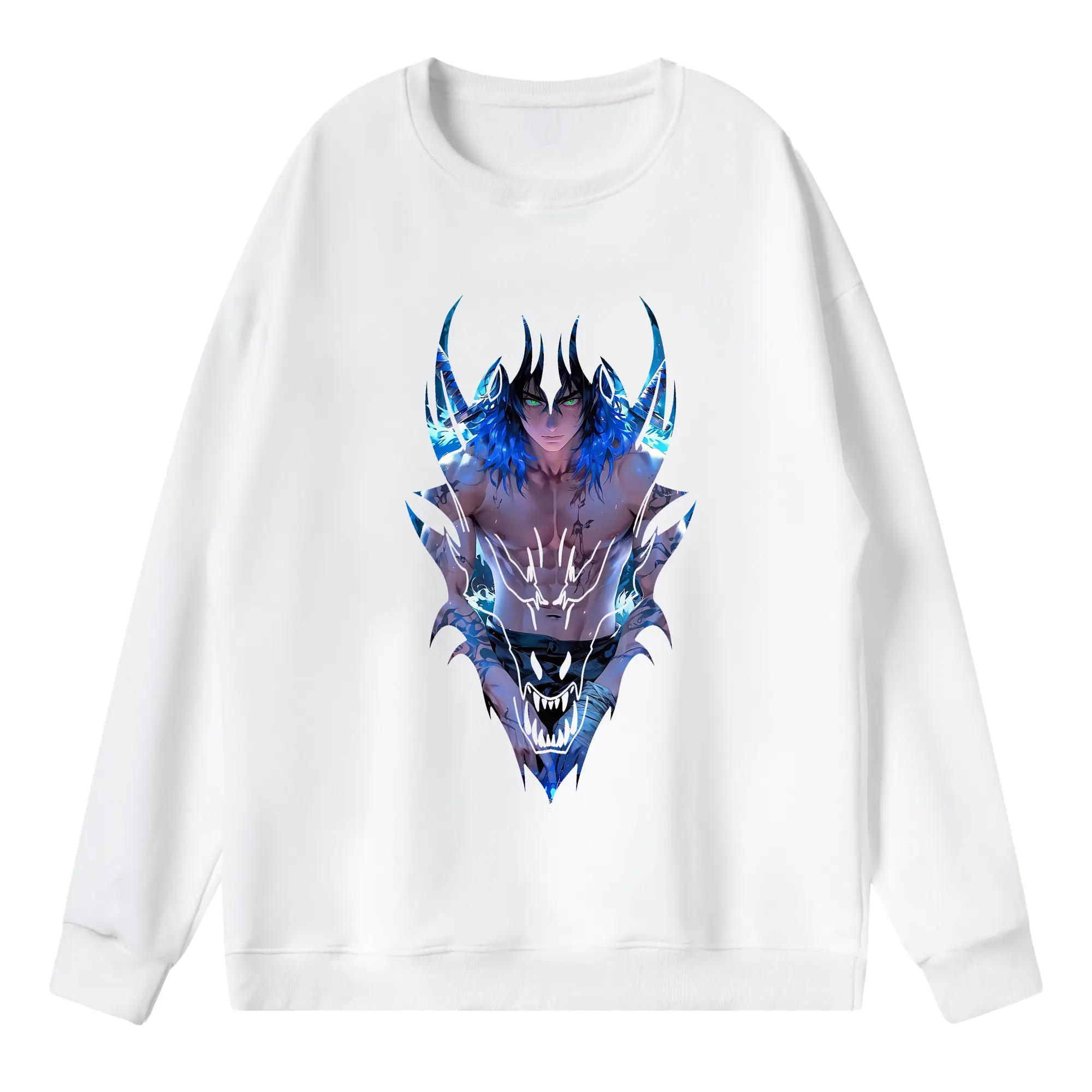 鬼滅の刃 グッズ,嘴平 伊之助 - 薄手 クルーネック スウェット 裏毛260g · ポリエステル 春秋向け カジュアル 男女兼用 · トレーナー デイリー スポーツ 散歩に最適