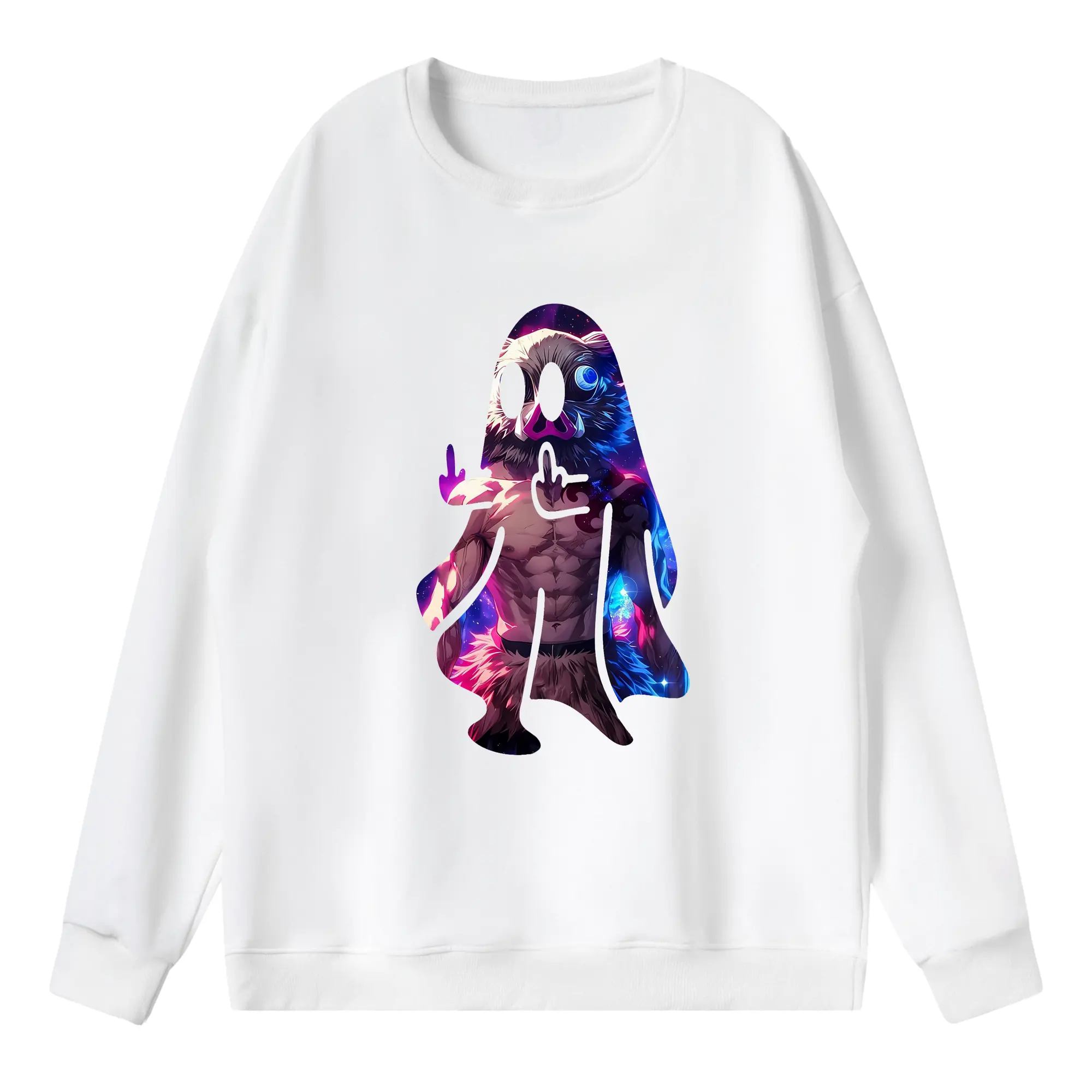 鬼滅の刃 グッズ,嘴平 伊之助 - 薄手 クルーネック スウェット 裏毛260g · ポリエステル 春秋向け カジュアル 男女兼用 · トレーナー デイリー スポーツ 散歩に最適