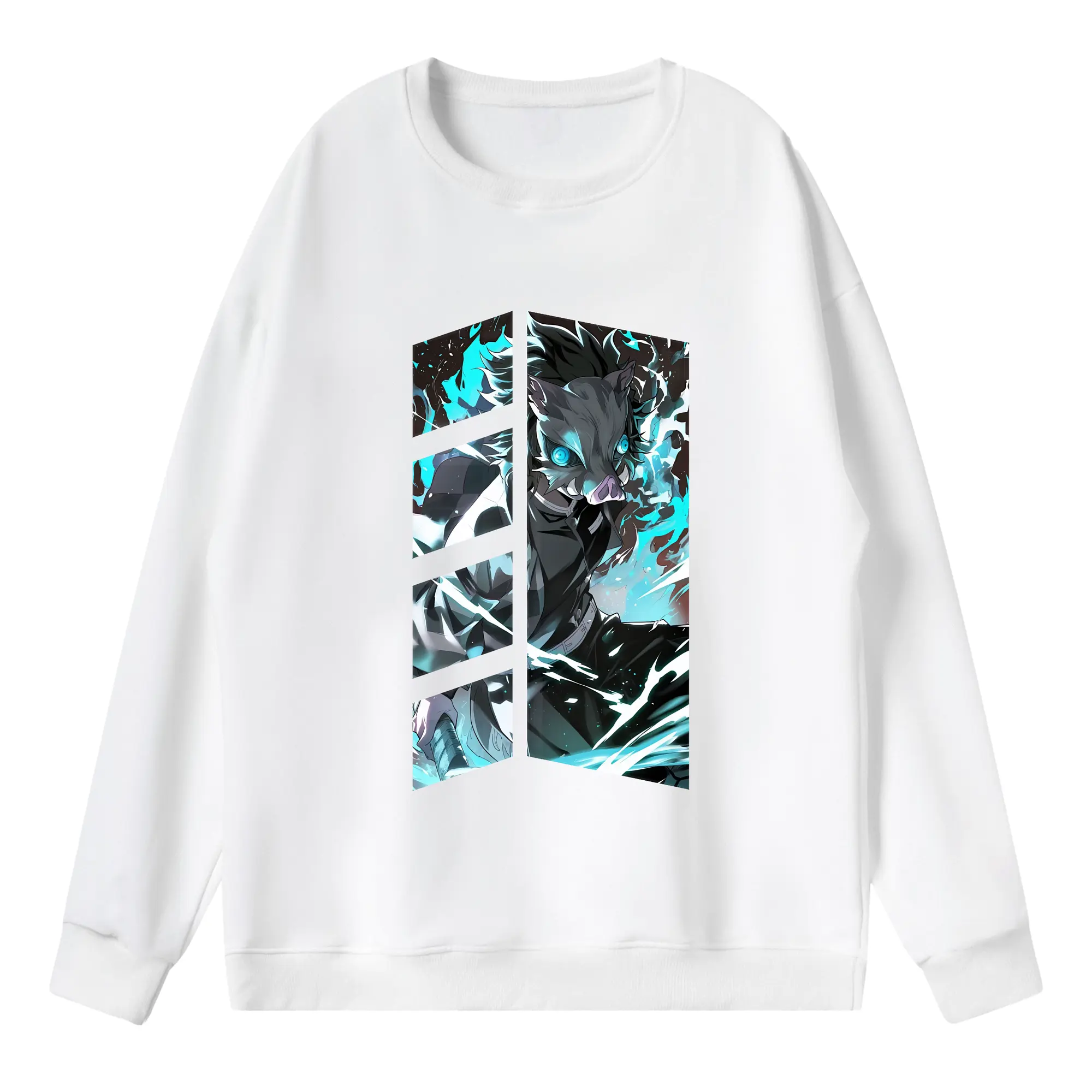 鬼滅の刃 グッズ,嘴平 伊之助 - 薄手 クルーネック スウェット 裏毛260g · ポリエステル 春秋向け カジュアル 男女兼用 · トレーナー デイリー スポーツ 散歩に最適