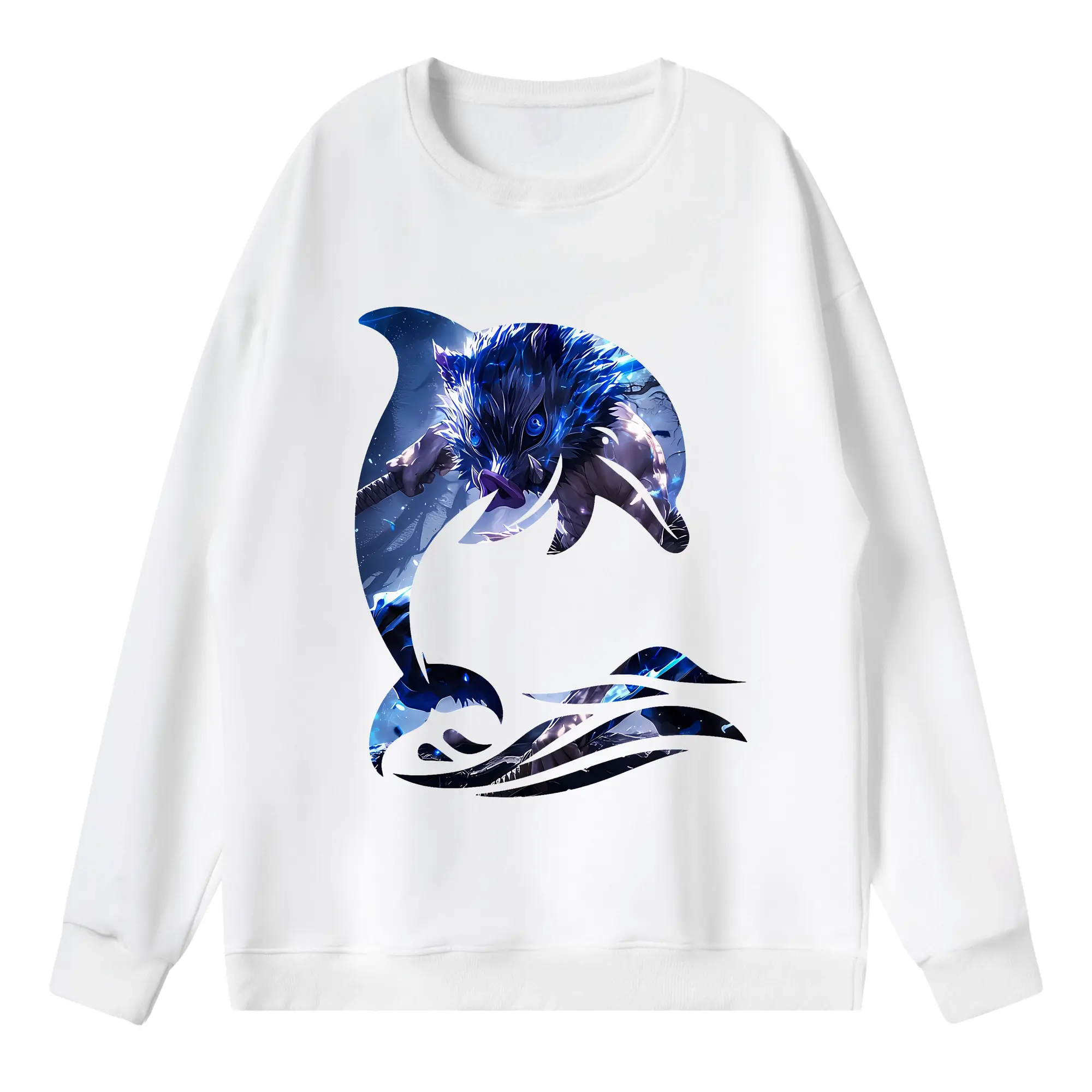 鬼滅の刃 グッズ,嘴平 伊之助 - 薄手 クルーネック スウェット 裏毛260g · ポリエステル 春秋向け カジュアル 男女兼用 · トレーナー デイリー スポーツ 散歩に最適