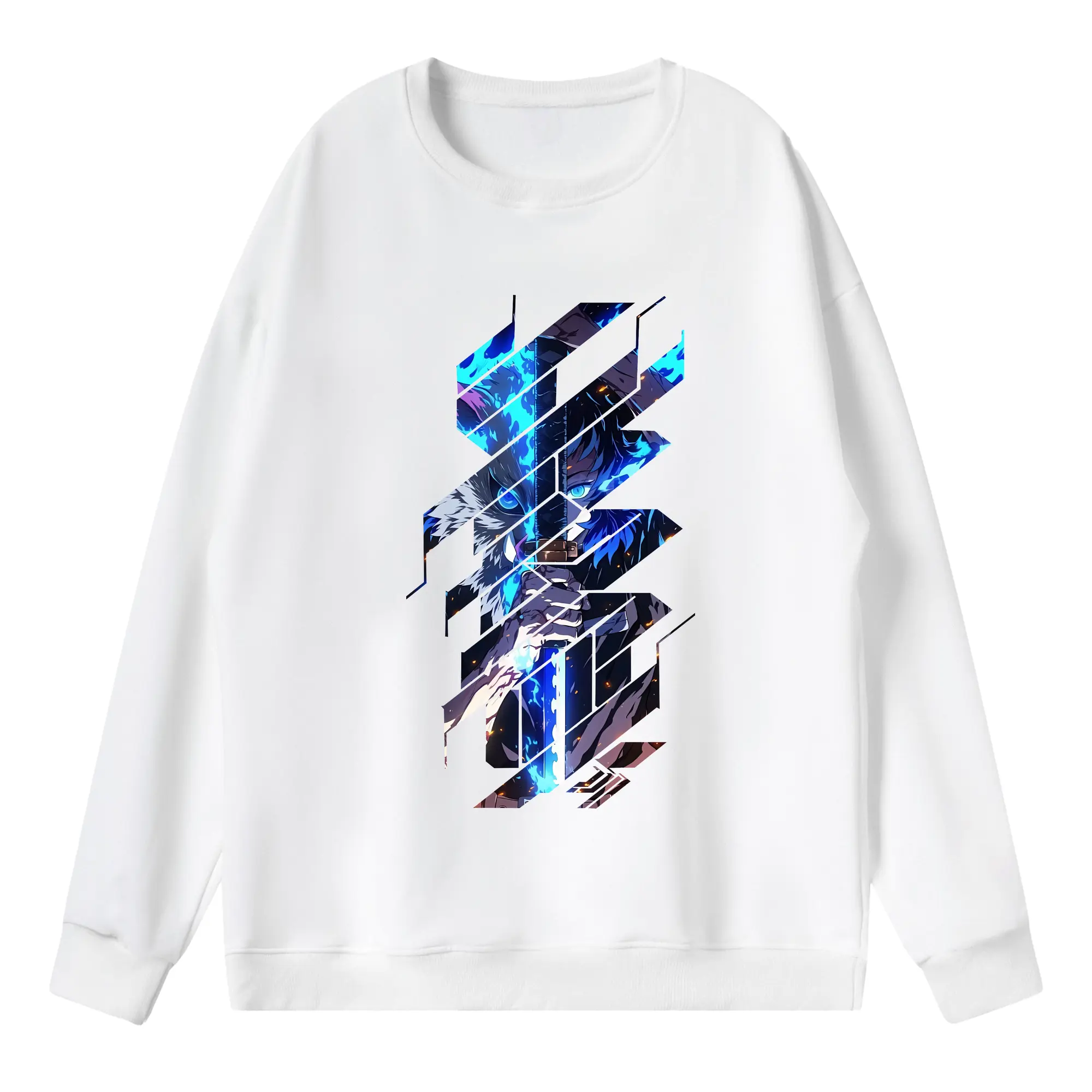 鬼滅の刃 グッズ,嘴平 伊之助 - 薄手 クルーネック スウェット 裏毛260g · ポリエステル 春秋向け カジュアル 男女兼用 · トレーナー デイリー スポーツ 散歩に最適