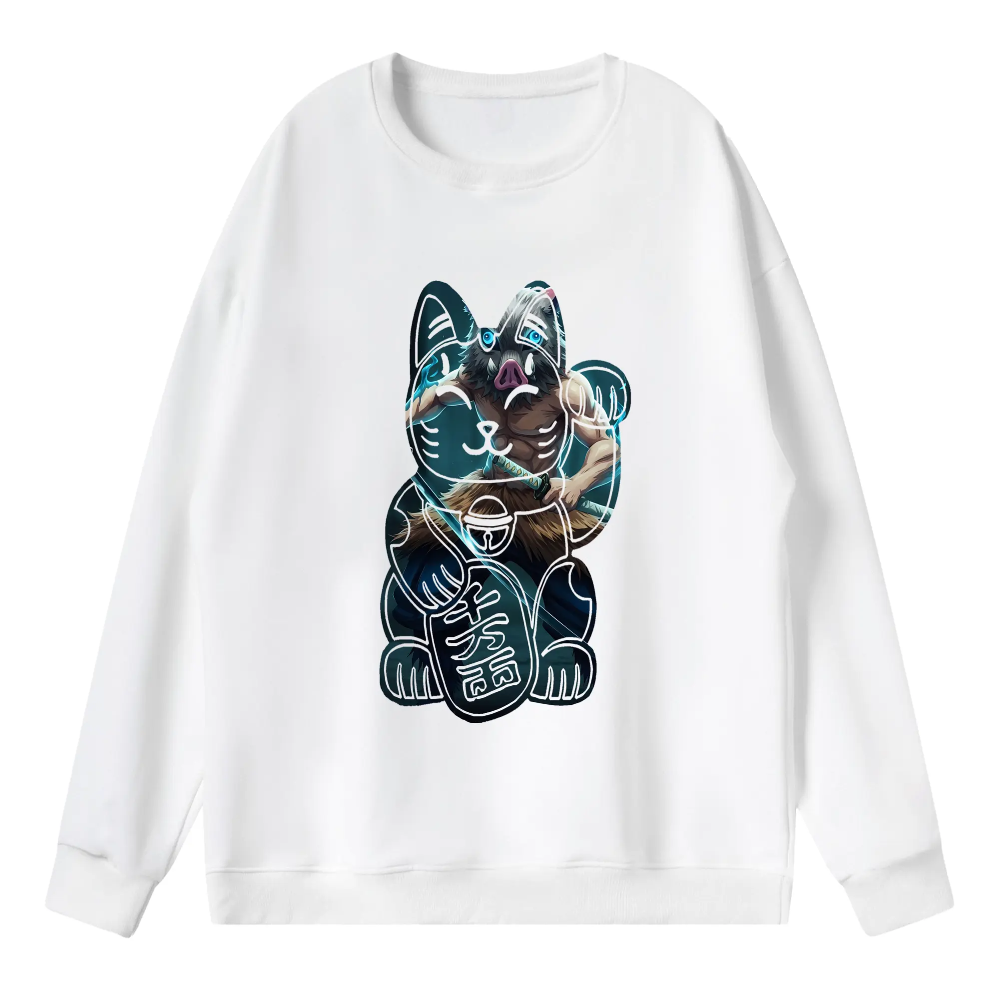 鬼滅の刃 グッズ,嘴平 伊之助 - 薄手 クルーネック スウェット 裏毛260g · ポリエステル 春秋向け カジュアル 男女兼用 · トレーナー デイリー スポーツ 散歩に最適