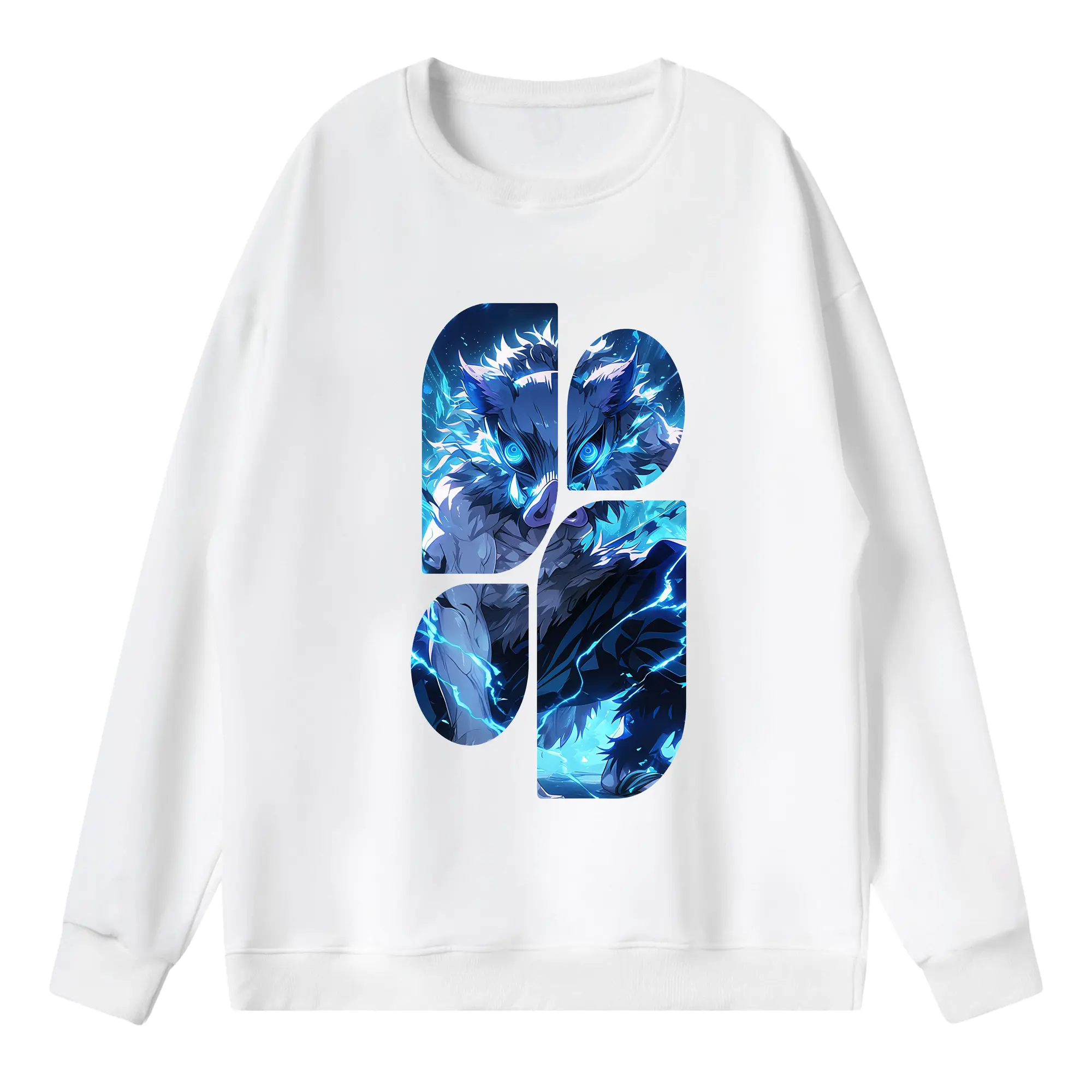 鬼滅の刃 グッズ,嘴平 伊之助 - 薄手 クルーネック スウェット 裏毛260g · ポリエステル 春秋向け カジュアル 男女兼用 · トレーナー デイリー スポーツ 散歩に最適