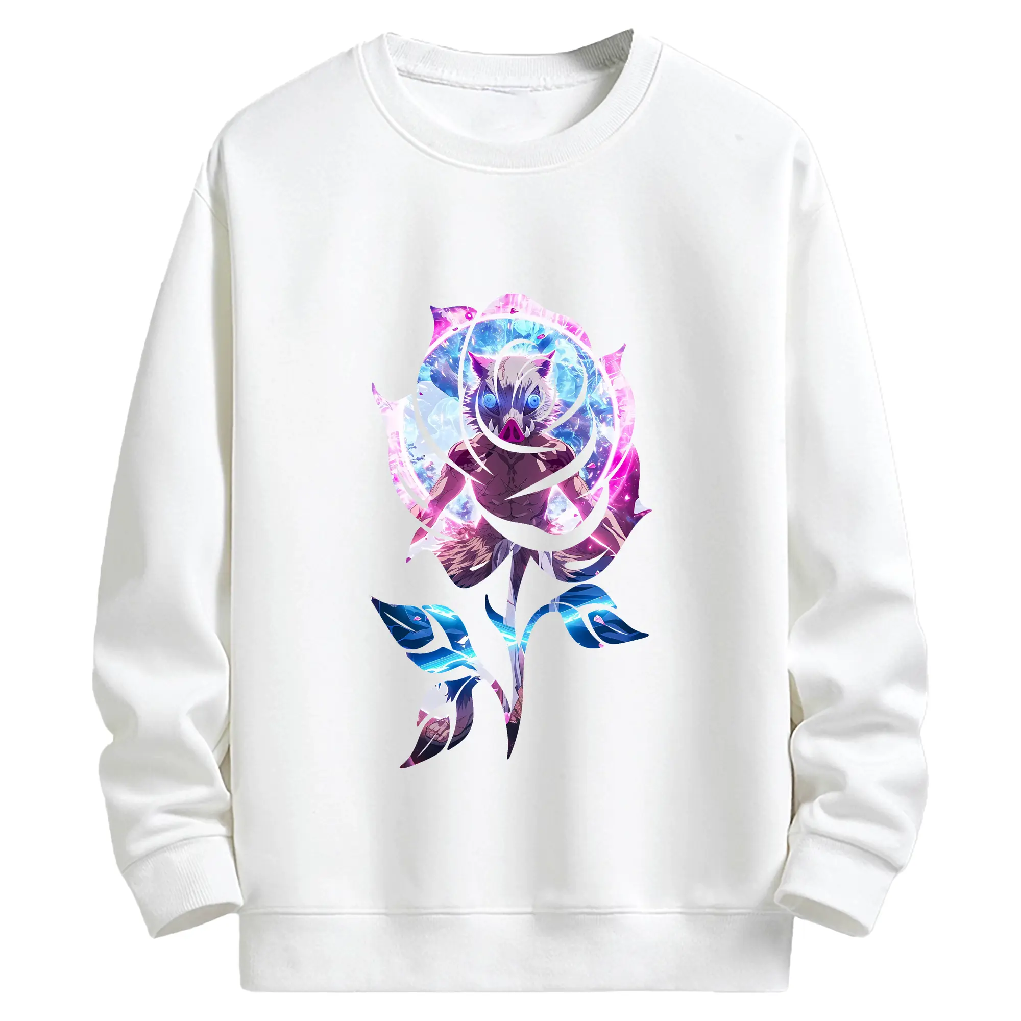 鬼滅の刃 グッズ,嘴平 伊之助 - キッズ クルーネックスウェットシャツ ・ フロントプリント ・ 綿80％ ポリエステル20％ ・ 快適 通学 スポーツ 日常使い お散歩用