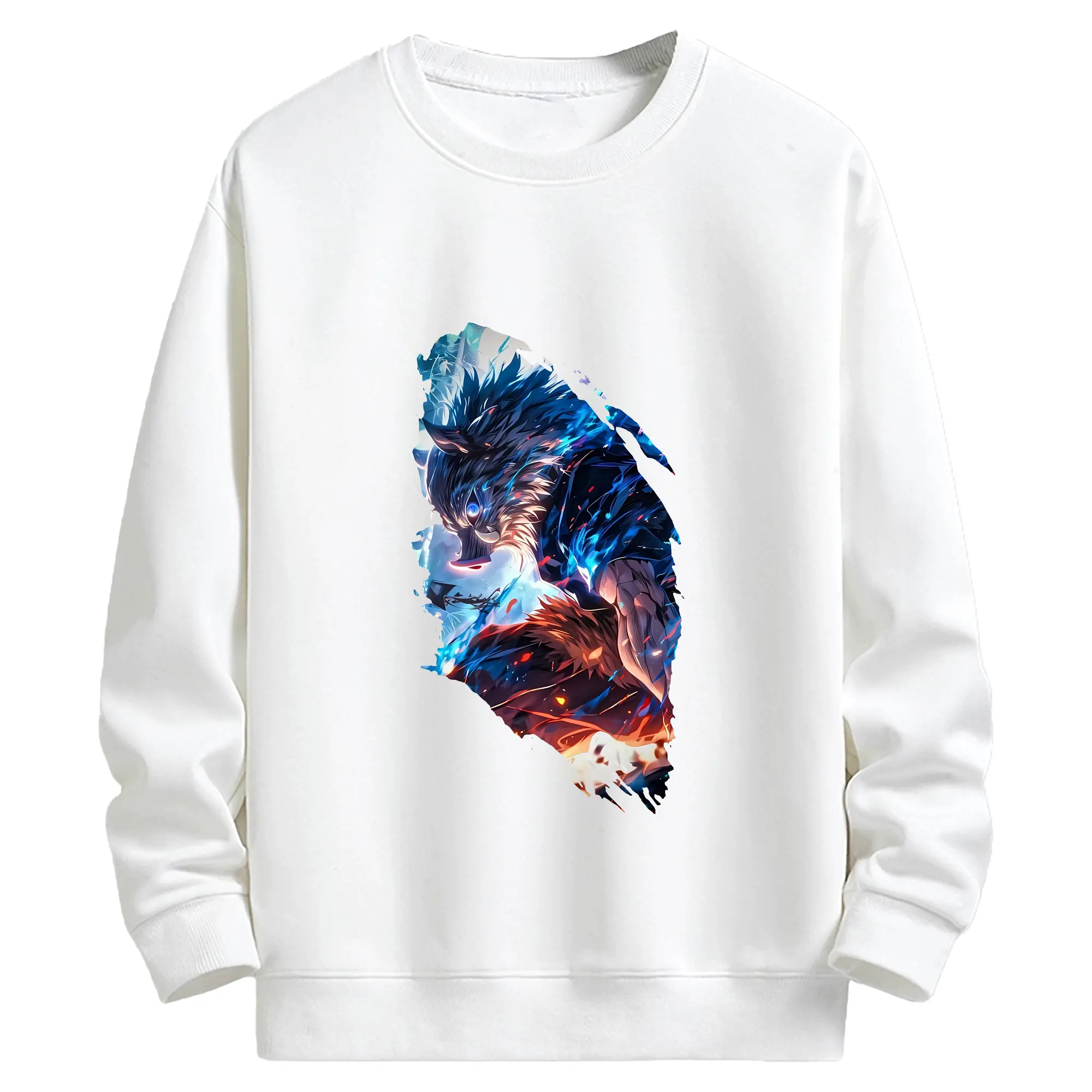 鬼滅の刃 グッズ,嘴平 伊之助 - キッズ クルーネックスウェットシャツ ・ フロントプリント ・ 綿80％ ポリエステル20％ ・ 快適 通学 スポーツ 日常使い お散歩用