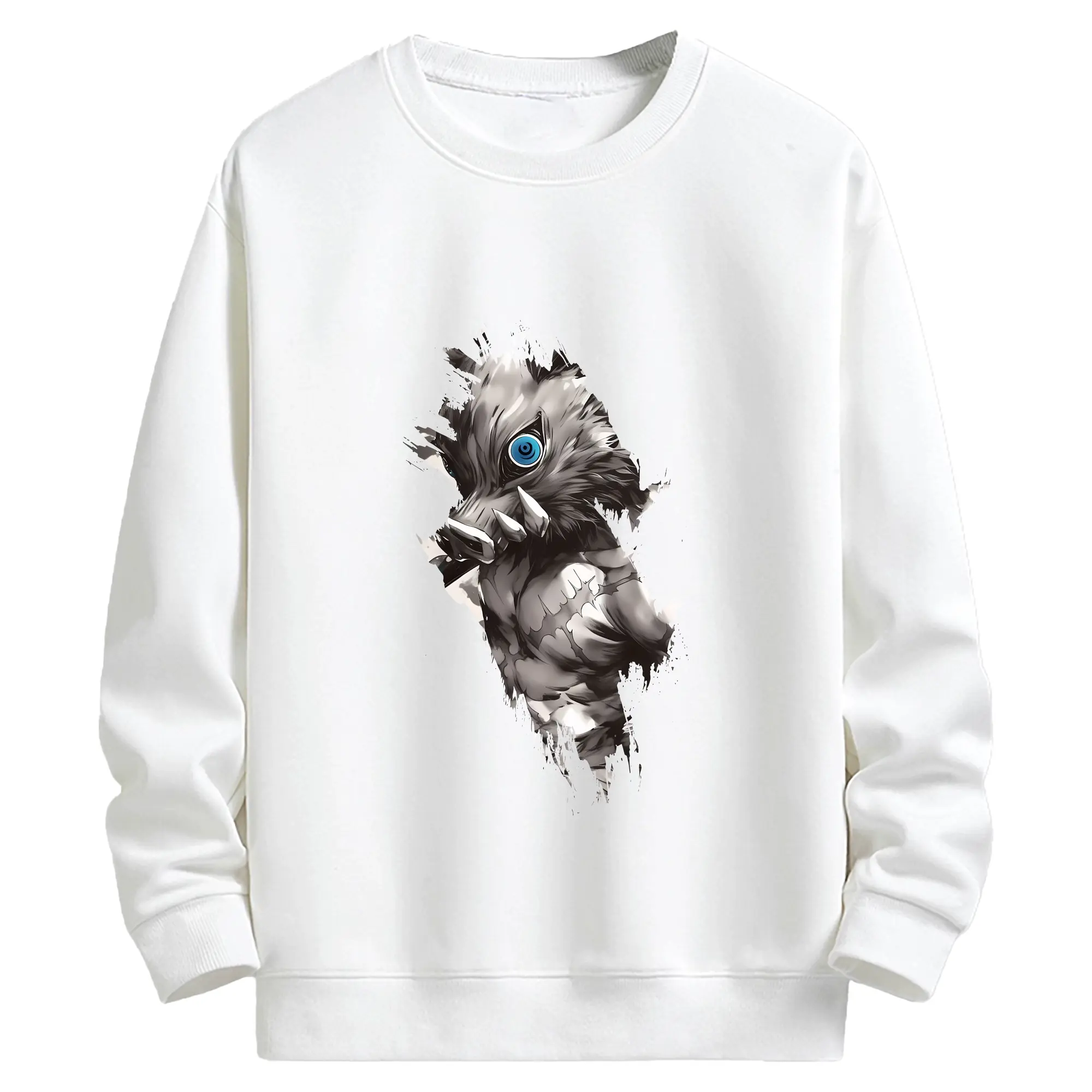 鬼滅の刃 グッズ,嘴平 伊之助 - キッズ クルーネックスウェットシャツ ・ フロントプリント ・ 綿80％ ポリエステル20％ ・ 快適 通学 スポーツ 日常使い お散歩用