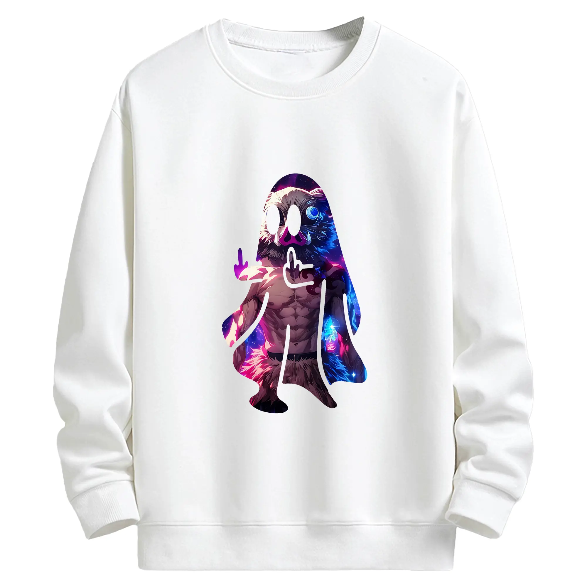 鬼滅の刃 グッズ,嘴平 伊之助 - キッズ クルーネックスウェットシャツ ・ フロントプリント ・ 綿80％ ポリエステル20％ ・ 快適 通学 スポーツ 日常使い お散歩用