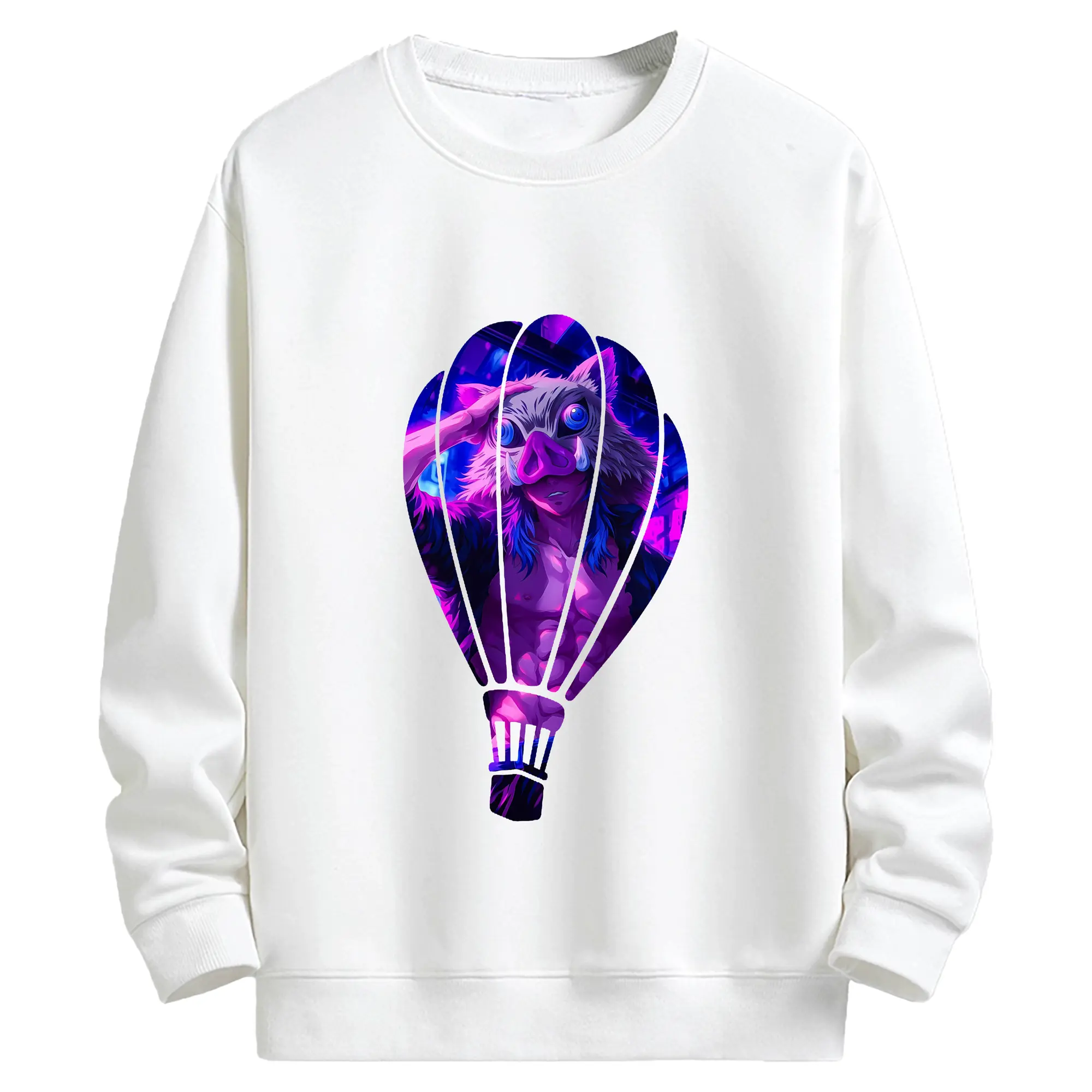 鬼滅の刃 グッズ,嘴平 伊之助 - キッズ クルーネックスウェットシャツ ・ フロントプリント ・ 綿80％ ポリエステル20％ ・ 快適 通学 スポーツ 日常使い お散歩用