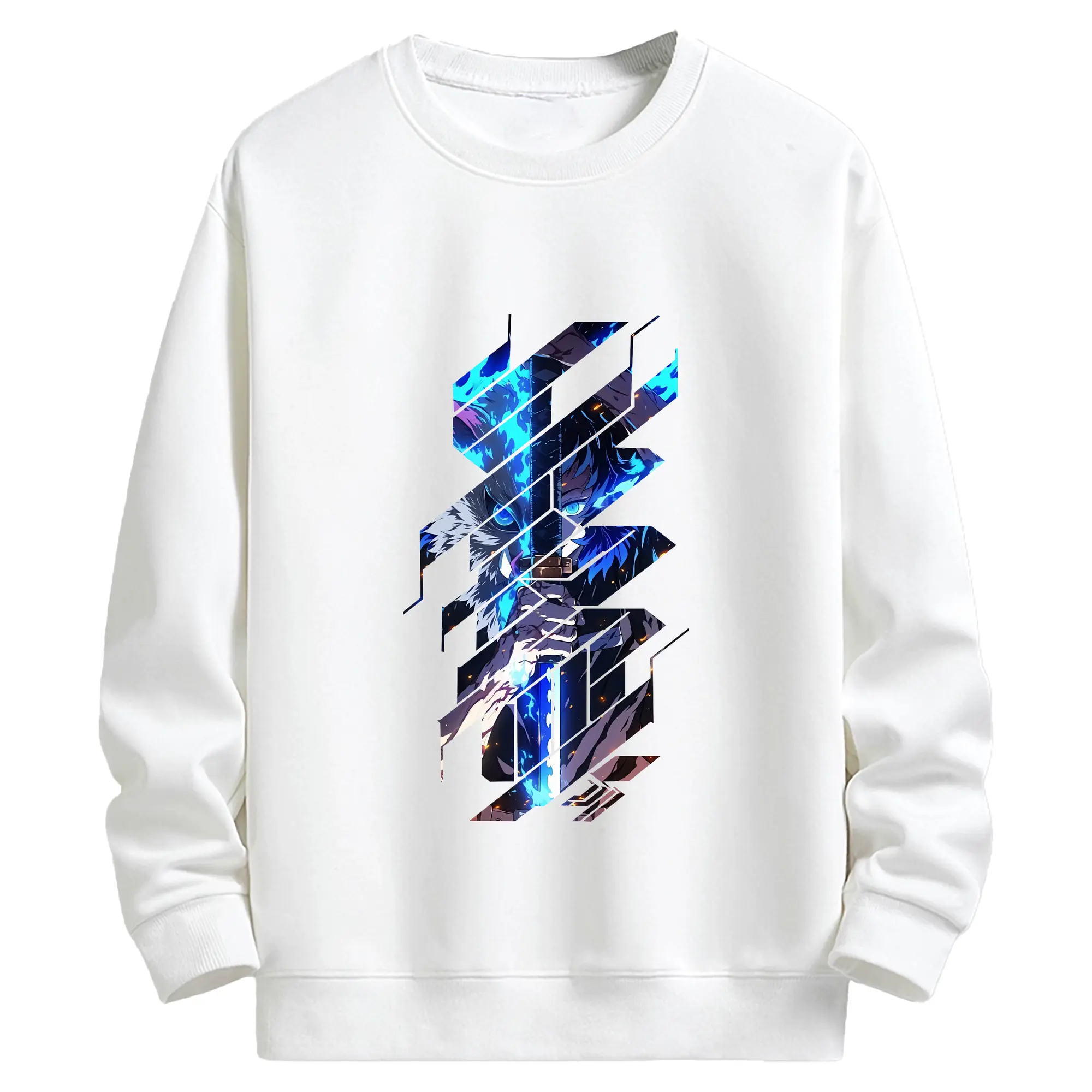 鬼滅の刃 グッズ,嘴平 伊之助 - キッズ クルーネックスウェットシャツ ・ フロントプリント ・ 綿80％ ポリエステル20％ ・ 快適 通学 スポーツ 日常使い お散歩用