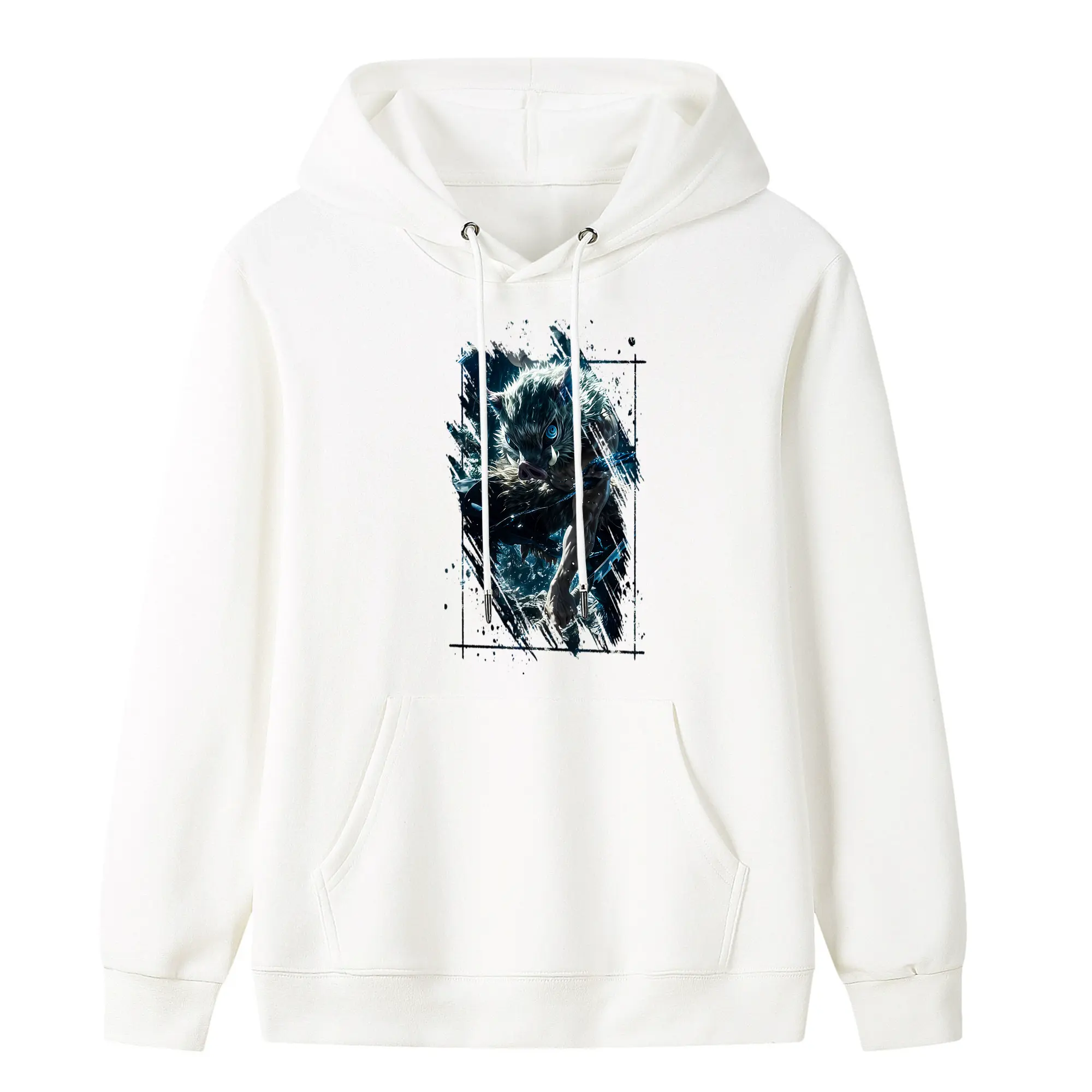 鬼滅の刃 グッズ,嘴平 伊之助 - キッズ フード付きパーカー ・ フロントプリント ・ ポリエステル100％ ・ 快適 通学 スポーツ 日常使い お散歩用