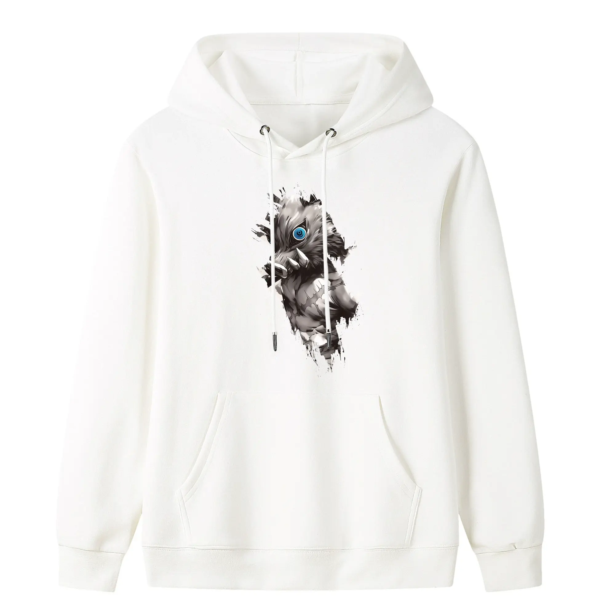 鬼滅の刃 グッズ,嘴平 伊之助 - キッズ フード付きパーカー ・ フロントプリント ・ ポリエステル100％ ・ 快適 通学 スポーツ 日常使い お散歩用