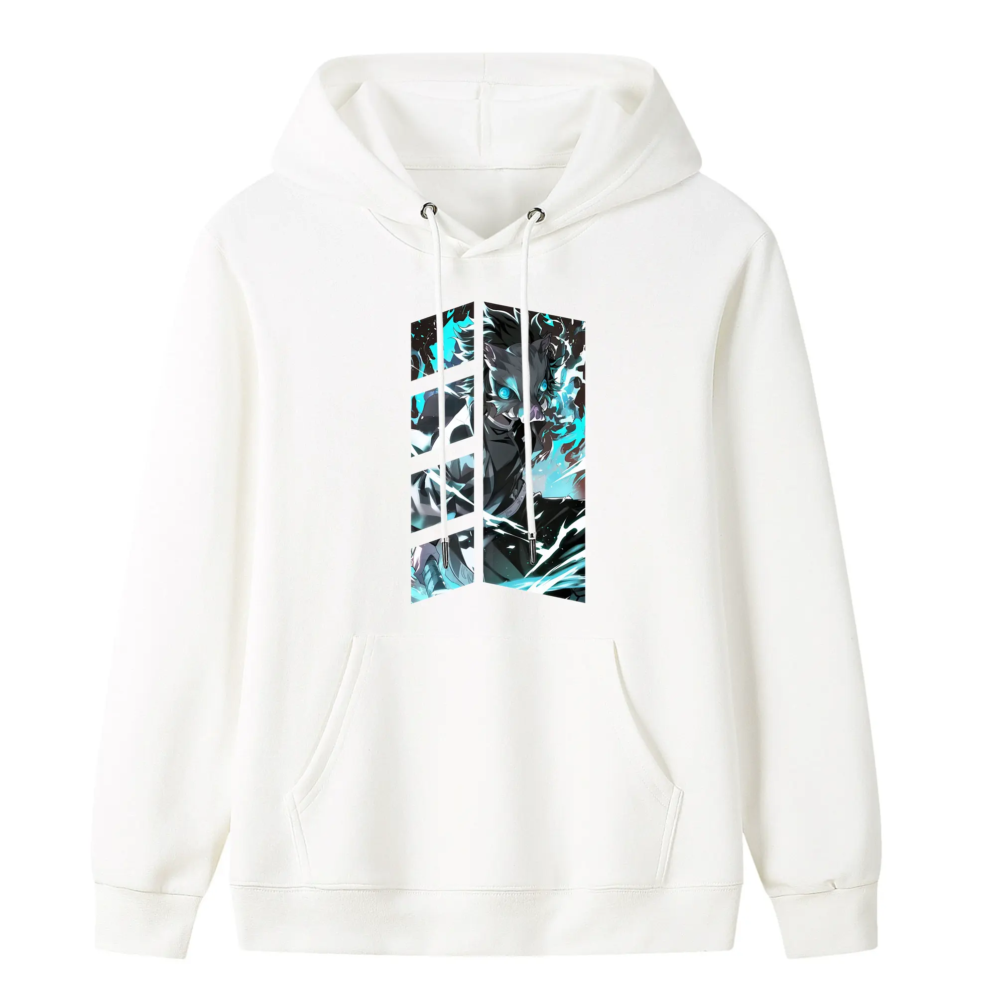 鬼滅の刃 グッズ,嘴平 伊之助 - キッズ フード付きパーカー ・ フロントプリント ・ ポリエステル100％ ・ 快適 通学 スポーツ 日常使い お散歩用