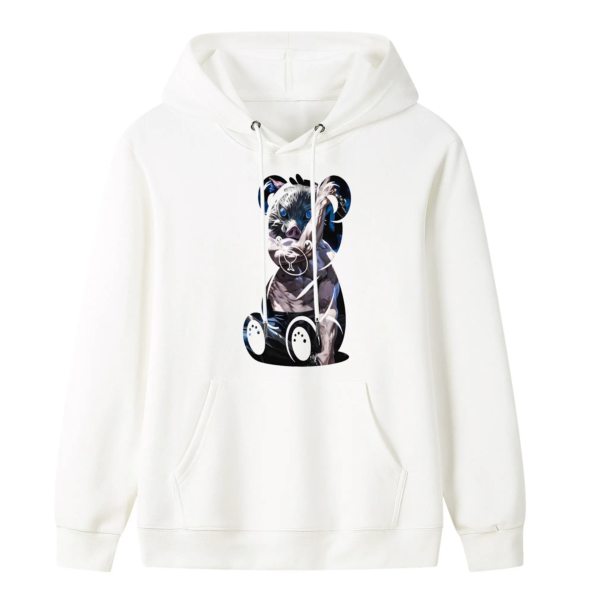 鬼滅の刃 グッズ,嘴平 伊之助 - キッズ フード付きパーカー ・ フロントプリント ・ ポリエステル100％ ・ 快適 通学 スポーツ 日常使い お散歩用