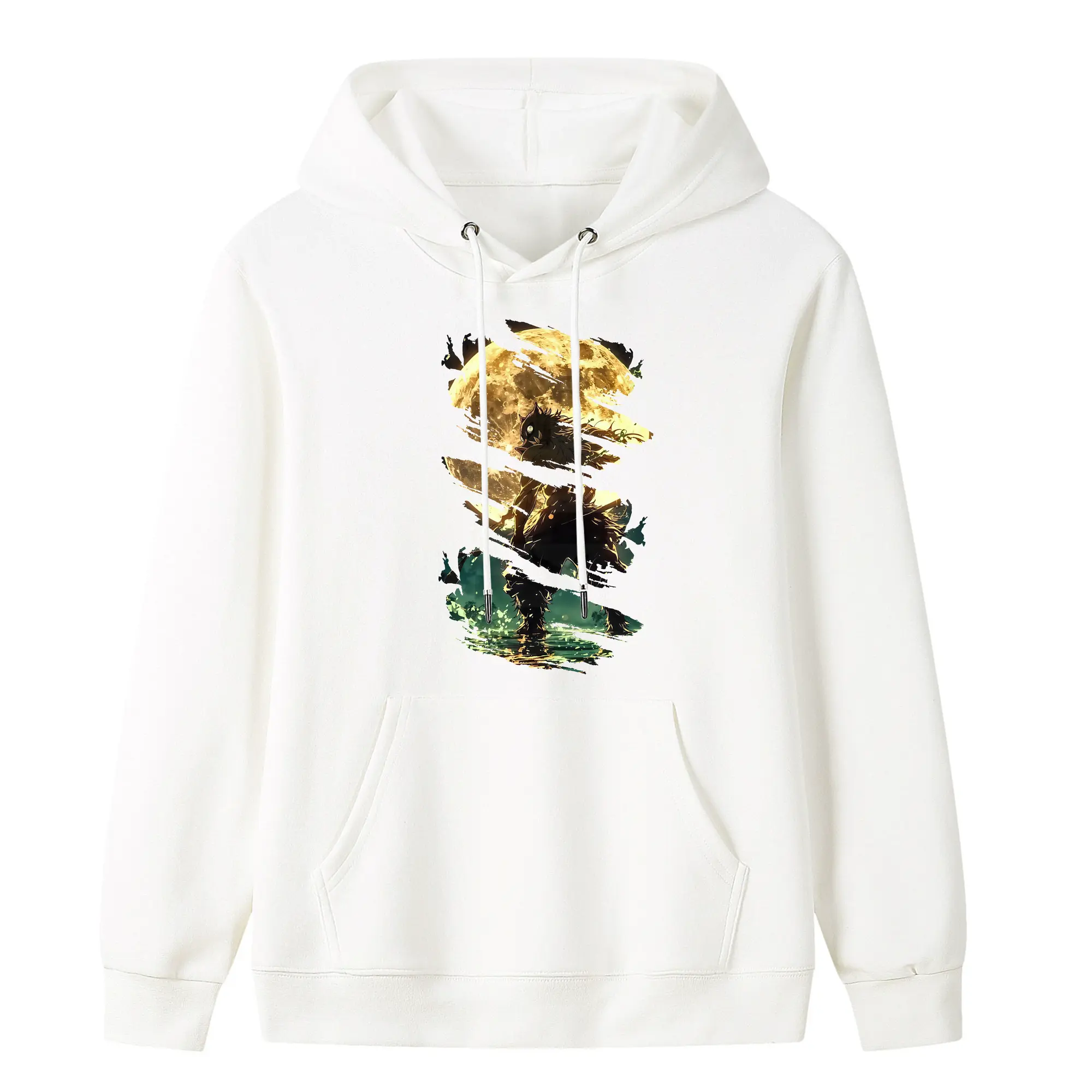 鬼滅の刃 グッズ,嘴平 伊之助 - キッズ フード付きパーカー ・ フロントプリント ・ ポリエステル100％ ・ 快適 通学 スポーツ 日常使い お散歩用