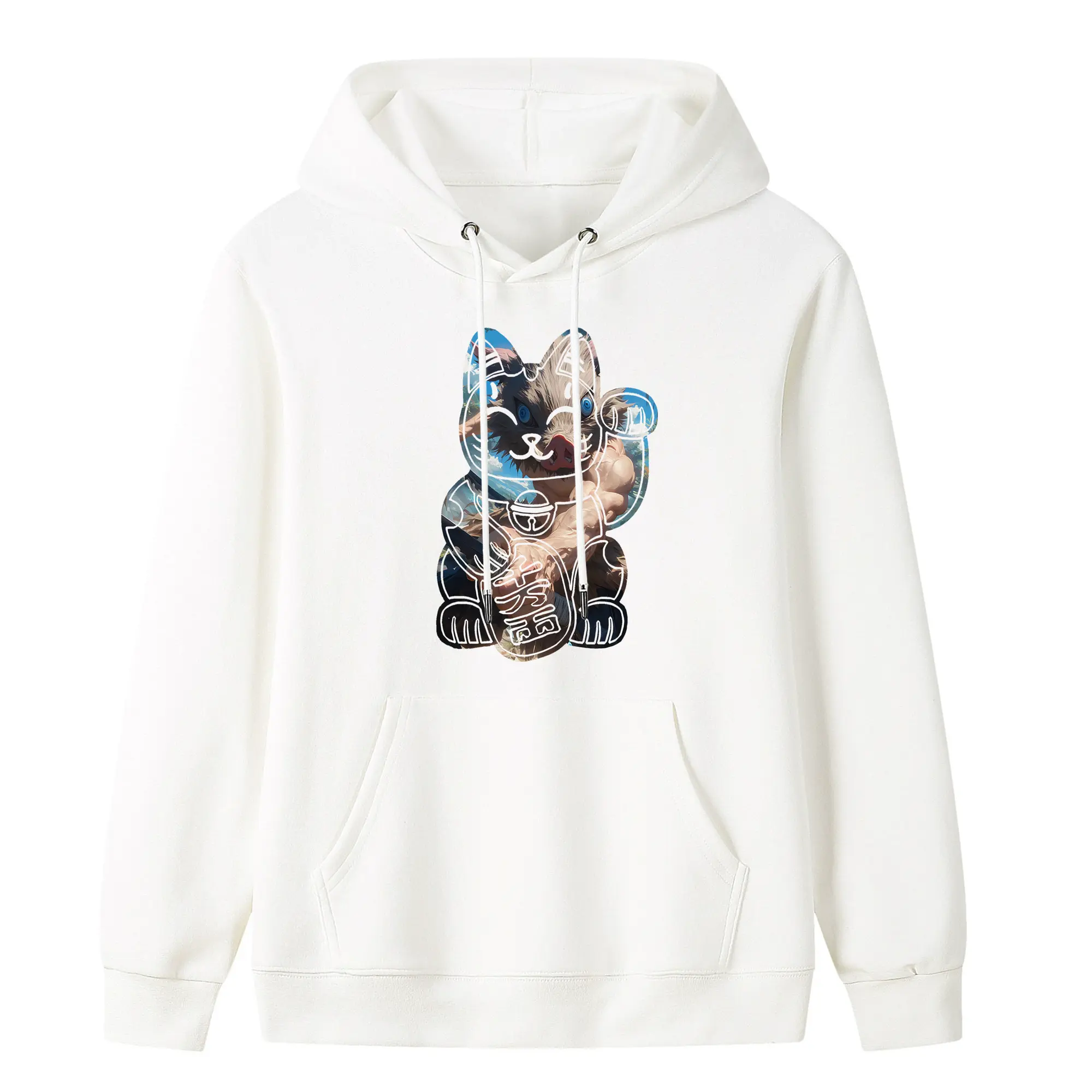 鬼滅の刃 グッズ,嘴平 伊之助 - キッズ フード付きパーカー ・ フロントプリント ・ ポリエステル100％ ・ 快適 通学 スポーツ 日常使い お散歩用