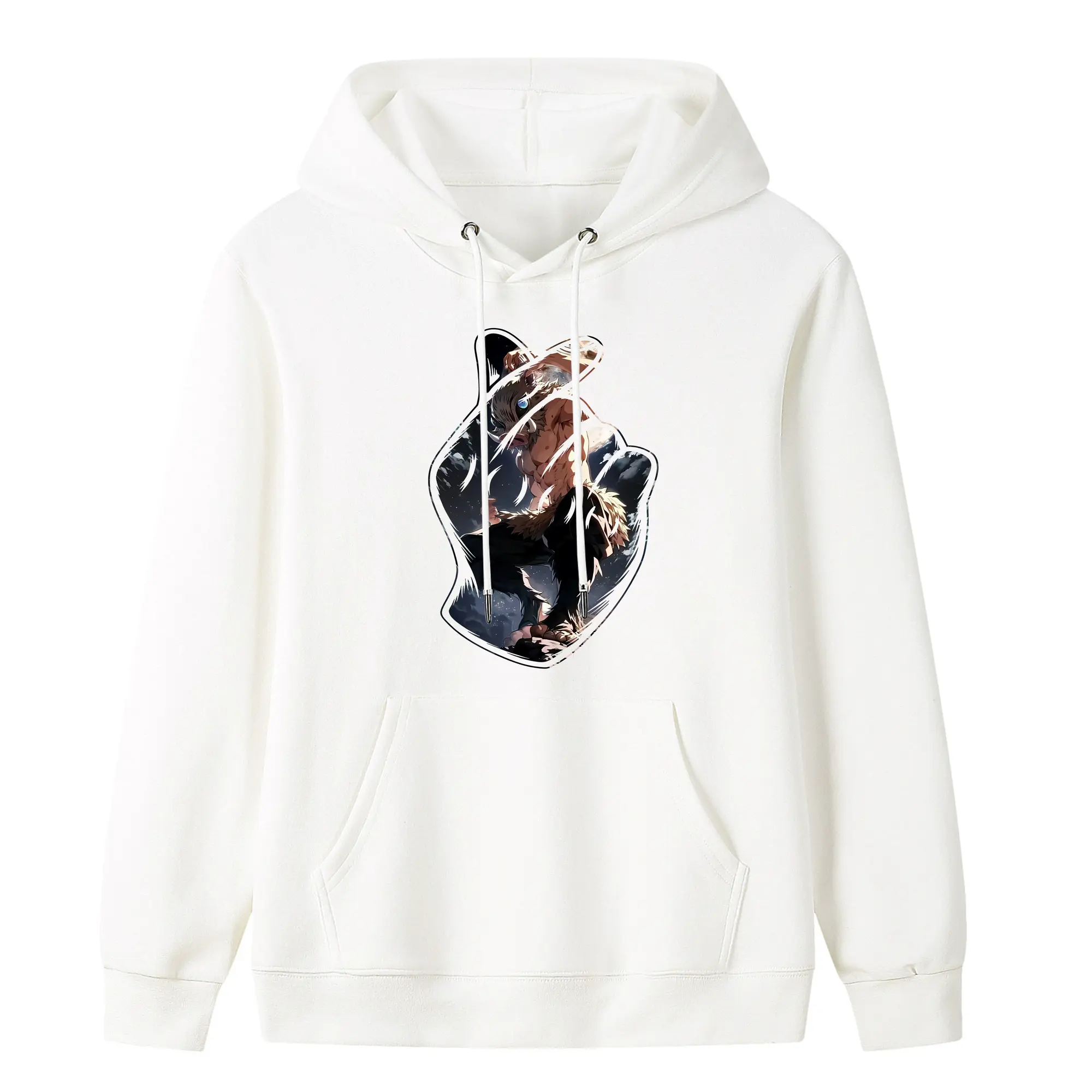 鬼滅の刃 グッズ,嘴平 伊之助 - キッズ フード付きパーカー ・ フロントプリント ・ ポリエステル100％ ・ 快適 通学 スポーツ 日常使い お散歩用