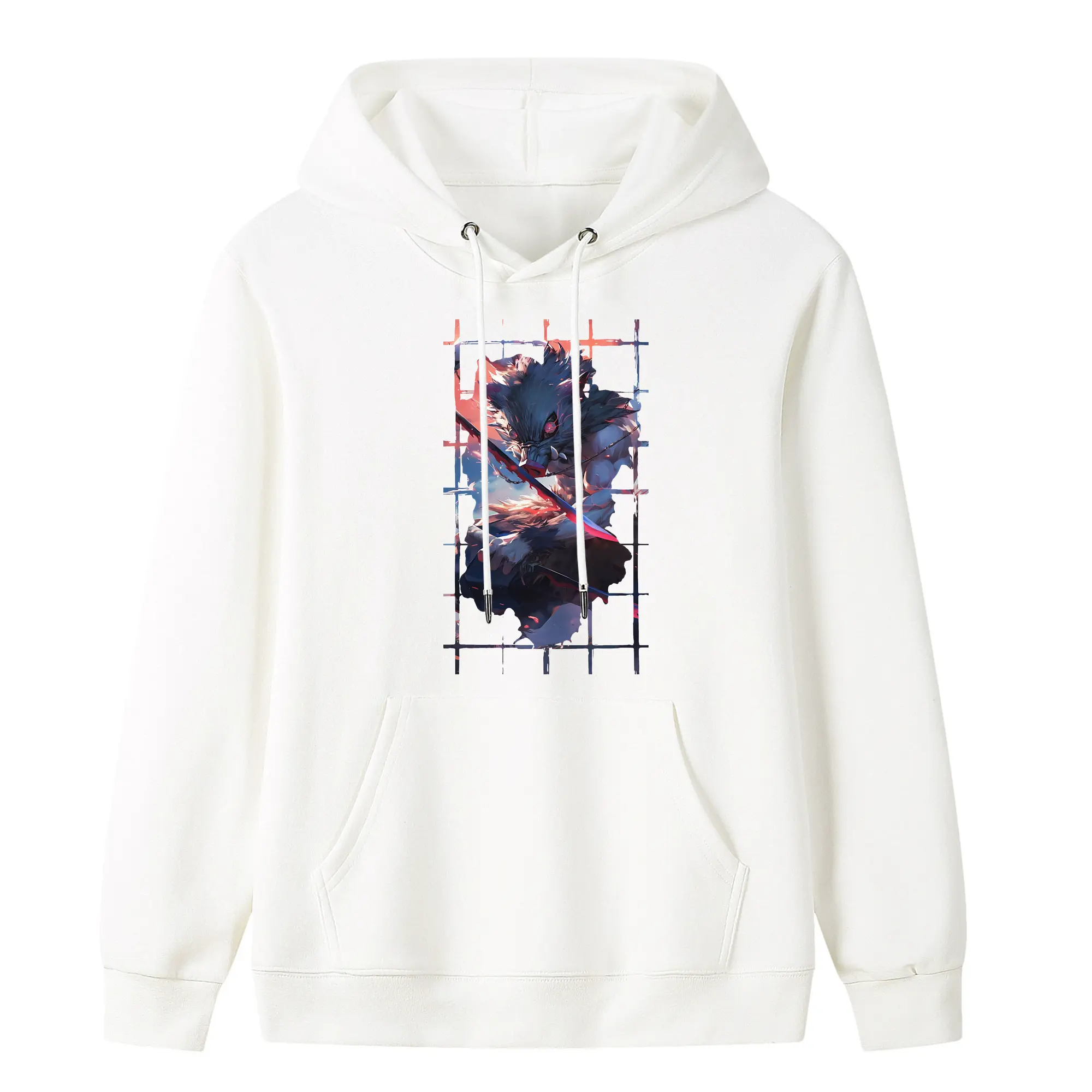 鬼滅の刃 グッズ,嘴平 伊之助 - キッズ フード付きパーカー ・ フロントプリント ・ ポリエステル100％ ・ 快適 通学 スポーツ 日常使い お散歩用