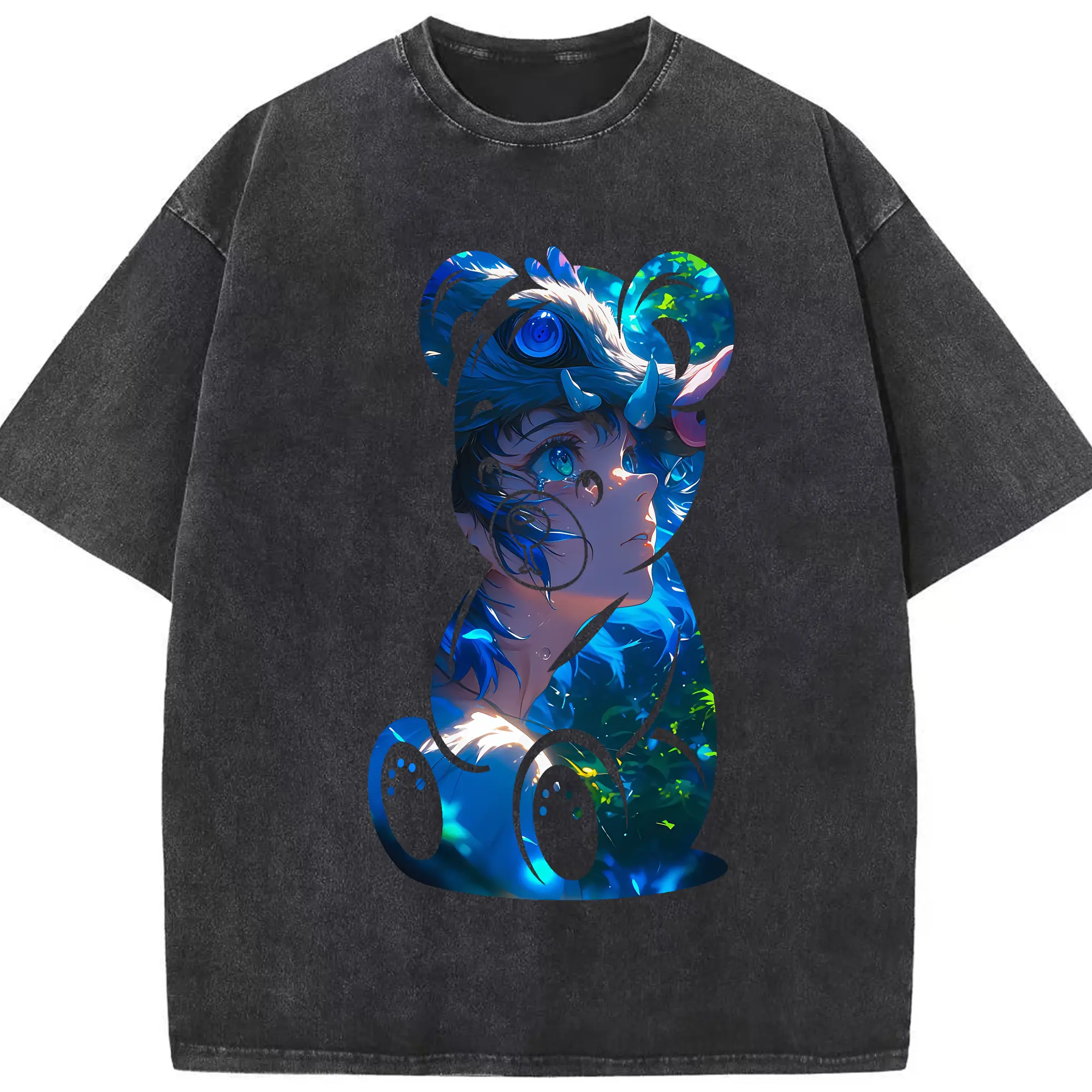 鬼滅の刃 グッズ,嘴平 伊之助 - 綿100％ ヴィンテージ風 半袖Tシャツ ・ フロントプリント ・ 柔らか肌触り ・ 通気性 快適 ・ スポーツ カジュアル 外出用