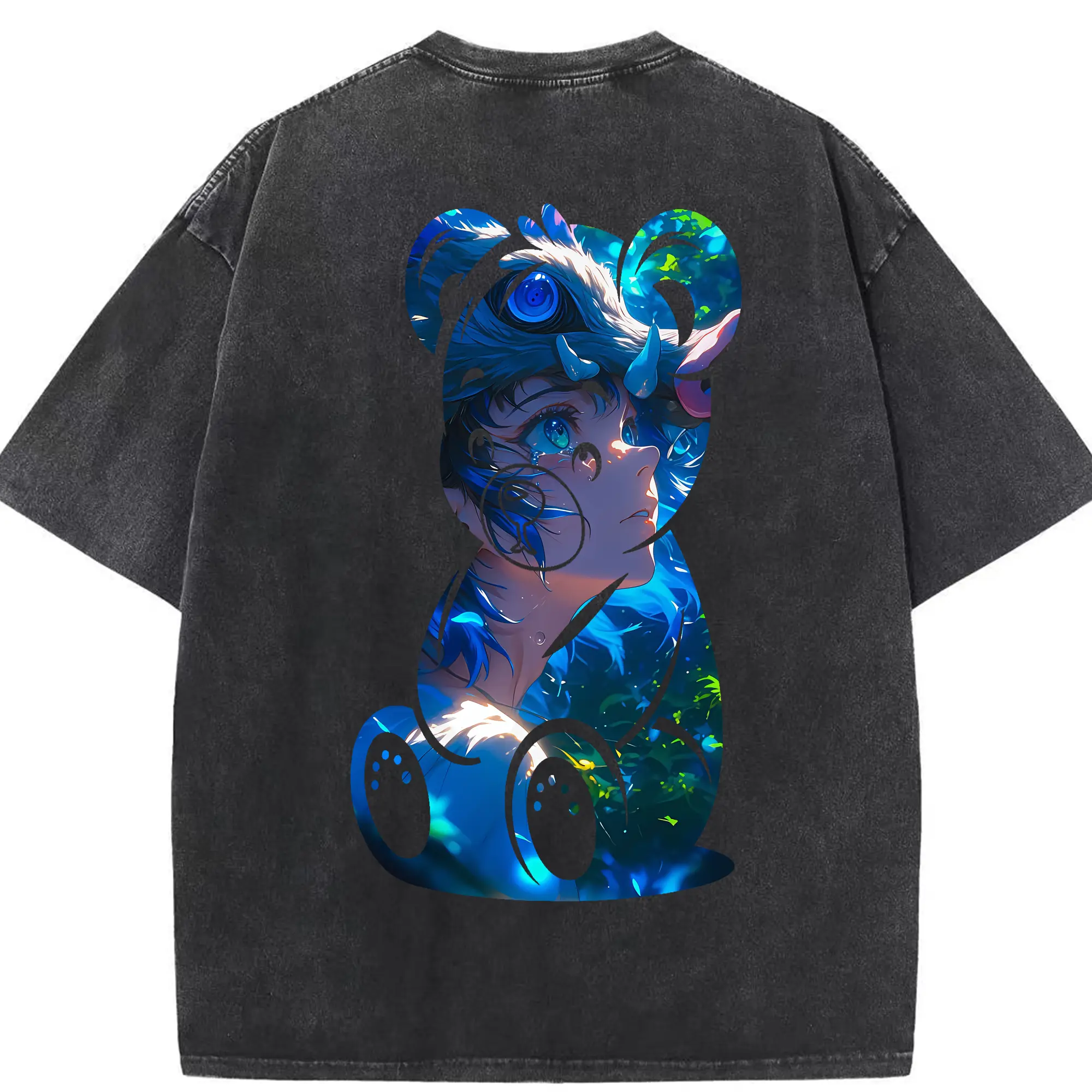 鬼滅の刃 グッズ,嘴平 伊之助 - 綿100％ ヴィンテージ風 半袖Tシャツ ・ 背面プリント ・ 柔らか肌触り ・ 通気性 快適 ・ スポーツ カジュアル 外出用