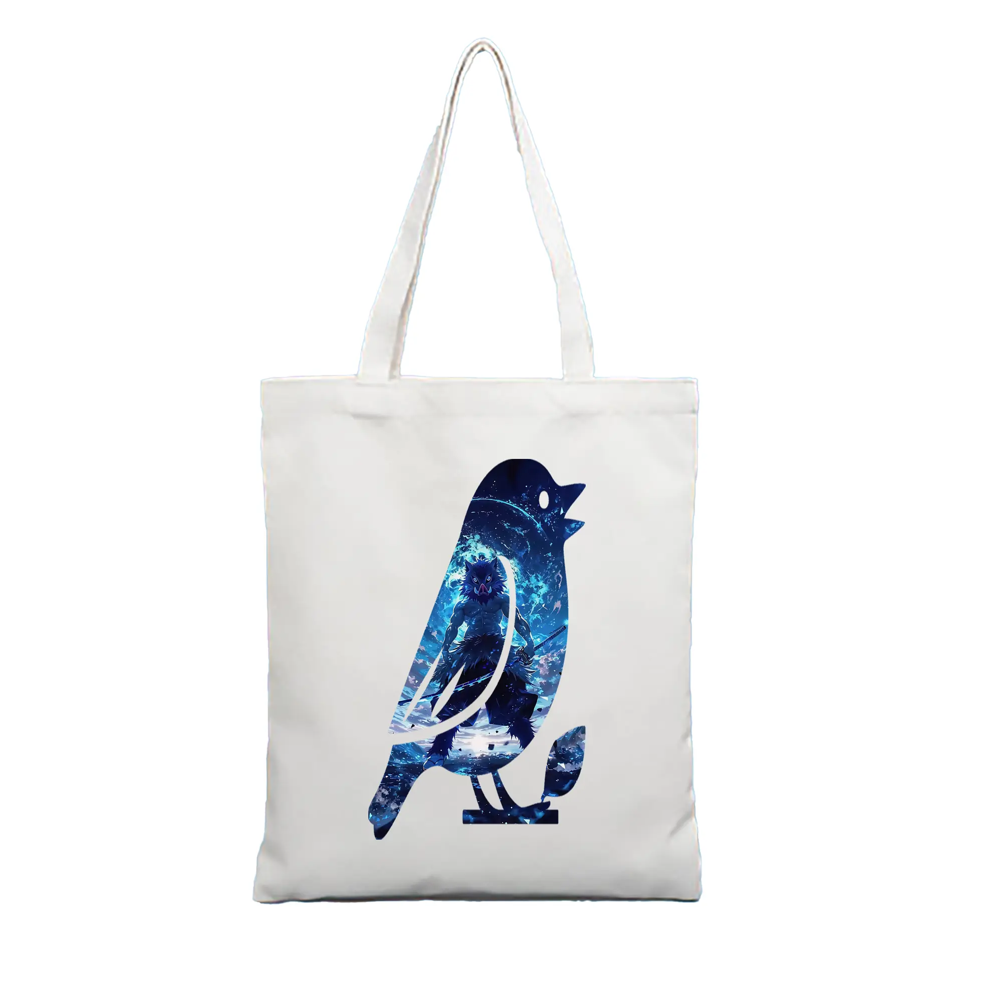 鬼滅の刃 グッズ,嘴平 伊之助 - 縦型キャンバス手提げバッグ（トートバッグ） ・ キャンバス素材 ・ ショッピング用 ・ 軽量 丈夫 お手入れ簡単