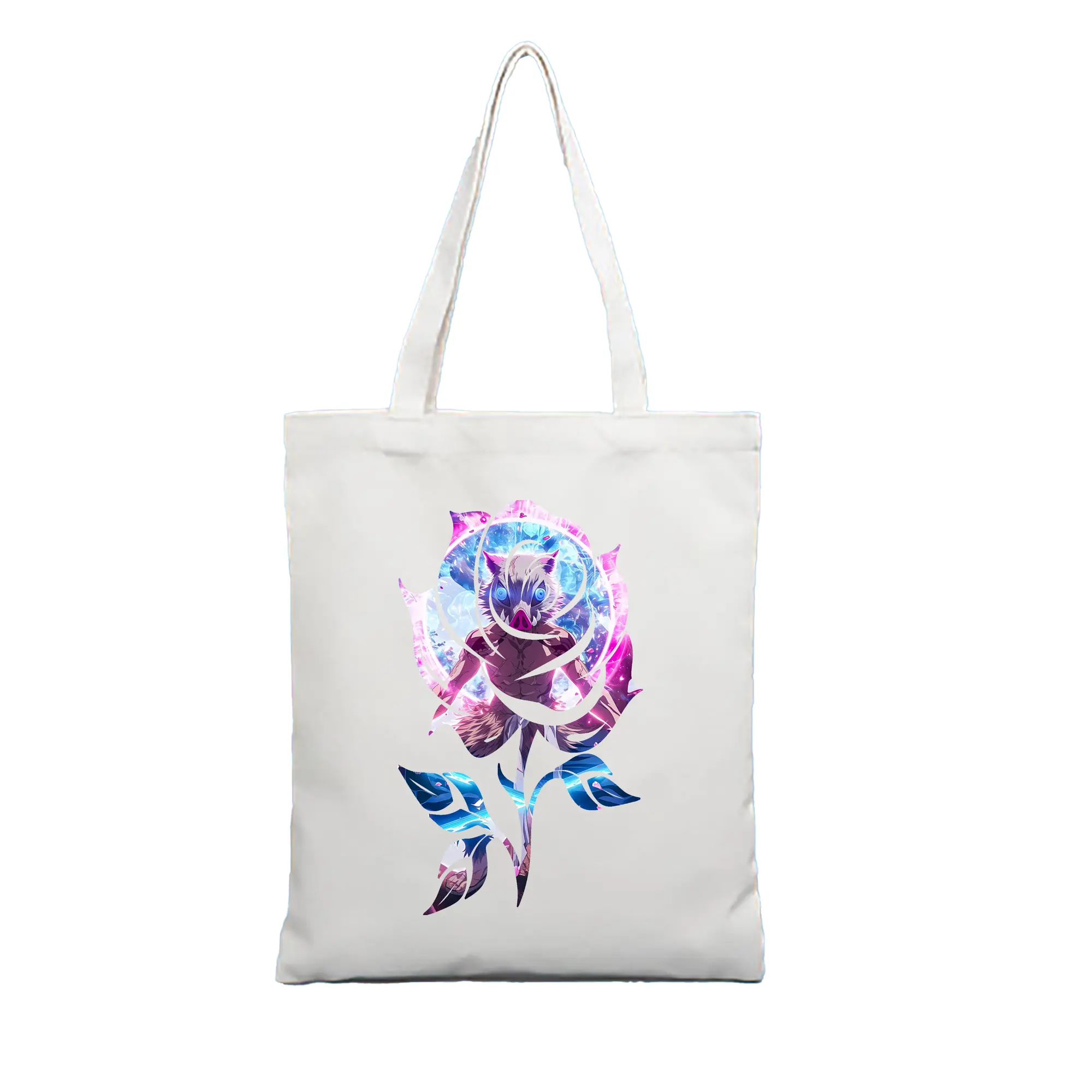 鬼滅の刃 グッズ,嘴平 伊之助 - 縦型キャンバス手提げバッグ（トートバッグ） ・ キャンバス素材 ・ ショッピング用 ・ 軽量 丈夫 お手入れ簡単