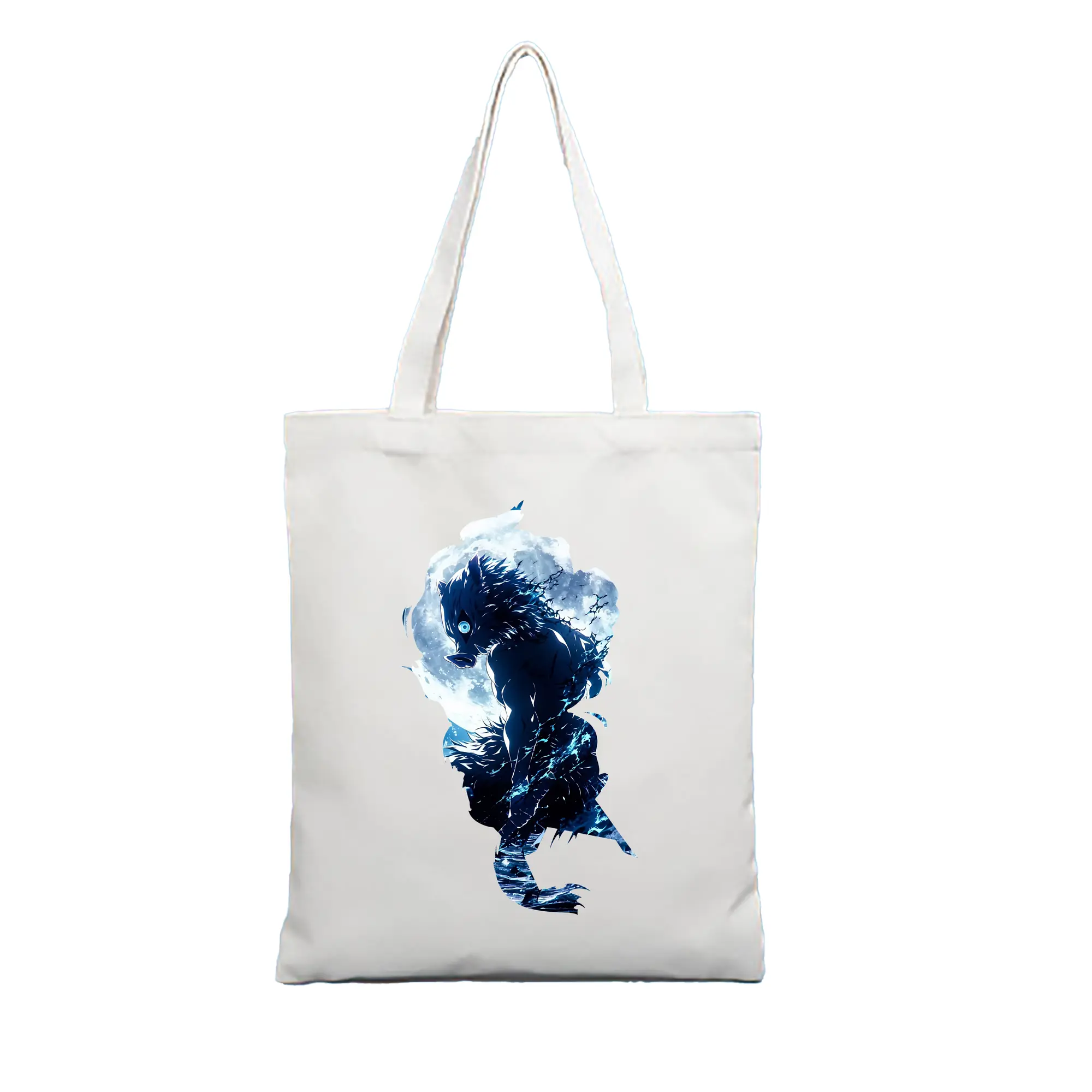 鬼滅の刃 グッズ,嘴平 伊之助 - 縦型キャンバス手提げバッグ（トートバッグ） ・ キャンバス素材 ・ ショッピング用 ・ 軽量 丈夫 お手入れ簡単