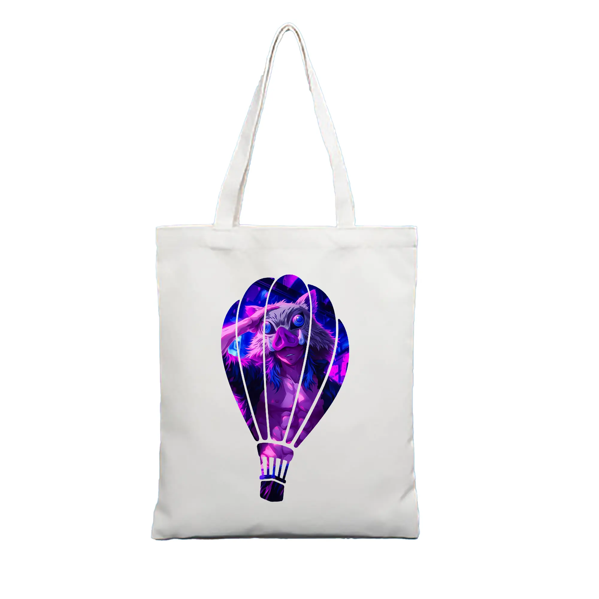 鬼滅の刃 グッズ,嘴平 伊之助 - 縦型キャンバス手提げバッグ（トートバッグ） ・ キャンバス素材 ・ ショッピング用 ・ 軽量 丈夫 お手入れ簡単