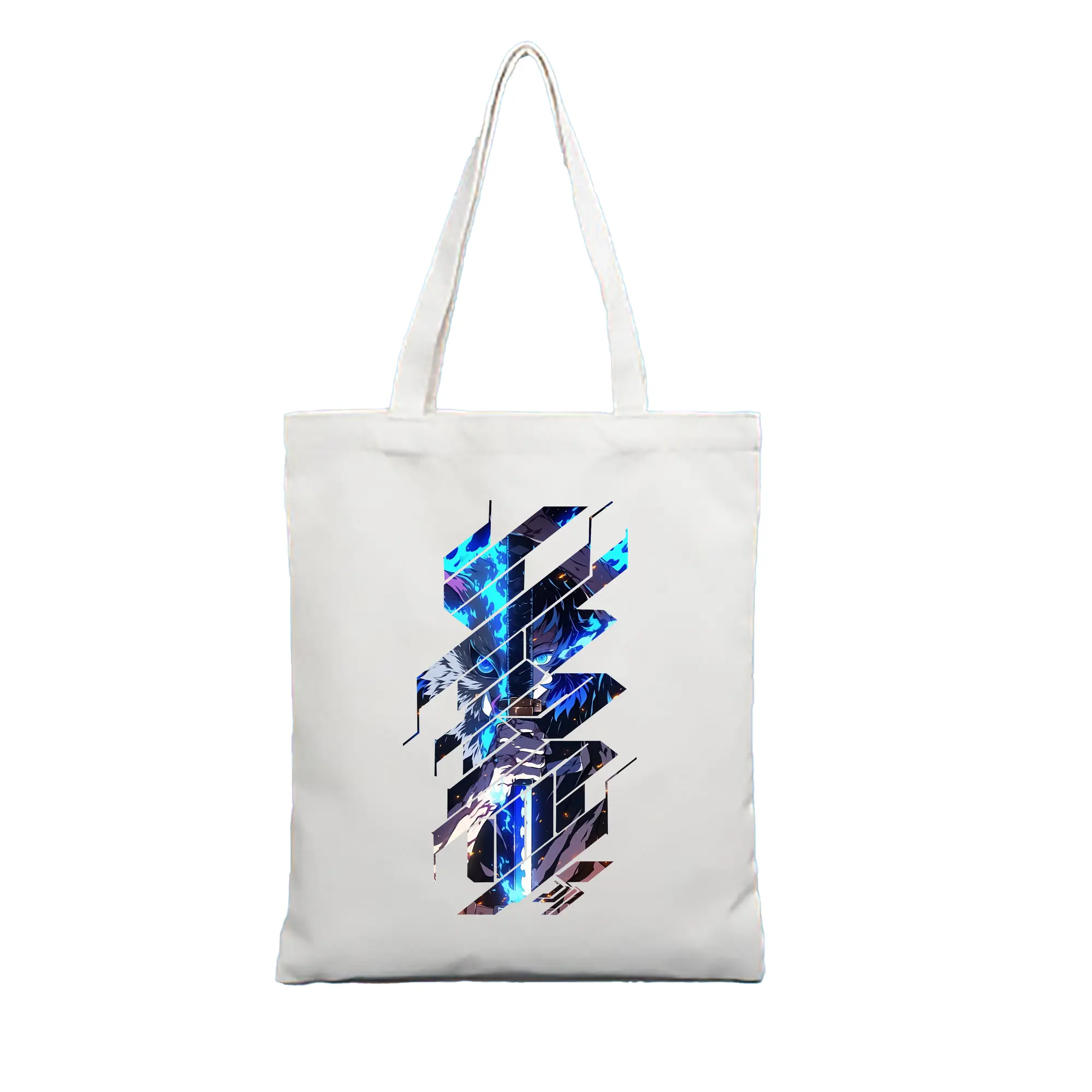 鬼滅の刃 グッズ,嘴平 伊之助 - 縦型キャンバス手提げバッグ（トートバッグ） ・ キャンバス素材 ・ ショッピング用 ・ 軽量 丈夫 お手入れ簡単