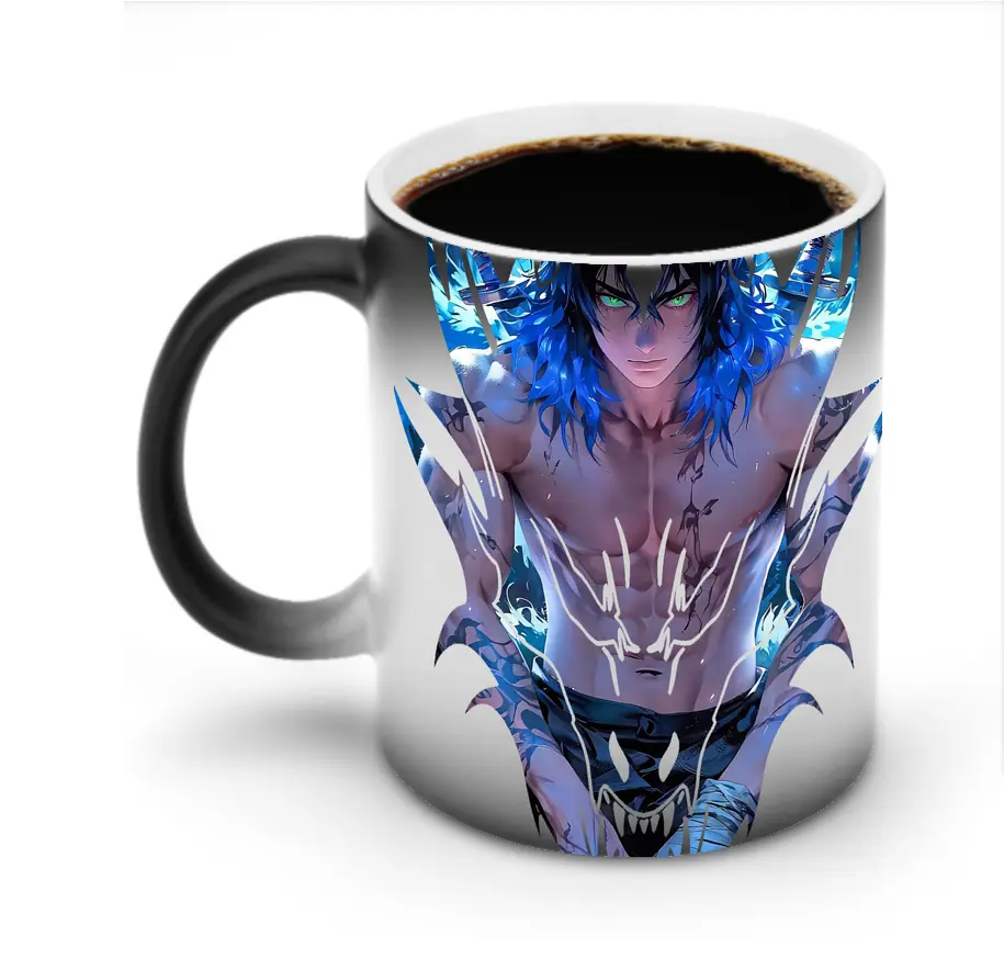 鬼滅の刃 グッズ,嘴平 伊之助 - 変色マグカップ ・ セラミック ・ 熱転写プリント ・ 耐久性 高品質 ・ ギフト・自宅用 コーヒー お茶