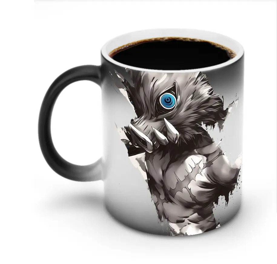 鬼滅の刃 グッズ,嘴平 伊之助 - 変色マグカップ ・ セラミック ・ 熱転写プリント ・ 耐久性 高品質 ・ ギフト・自宅用 コーヒー お茶