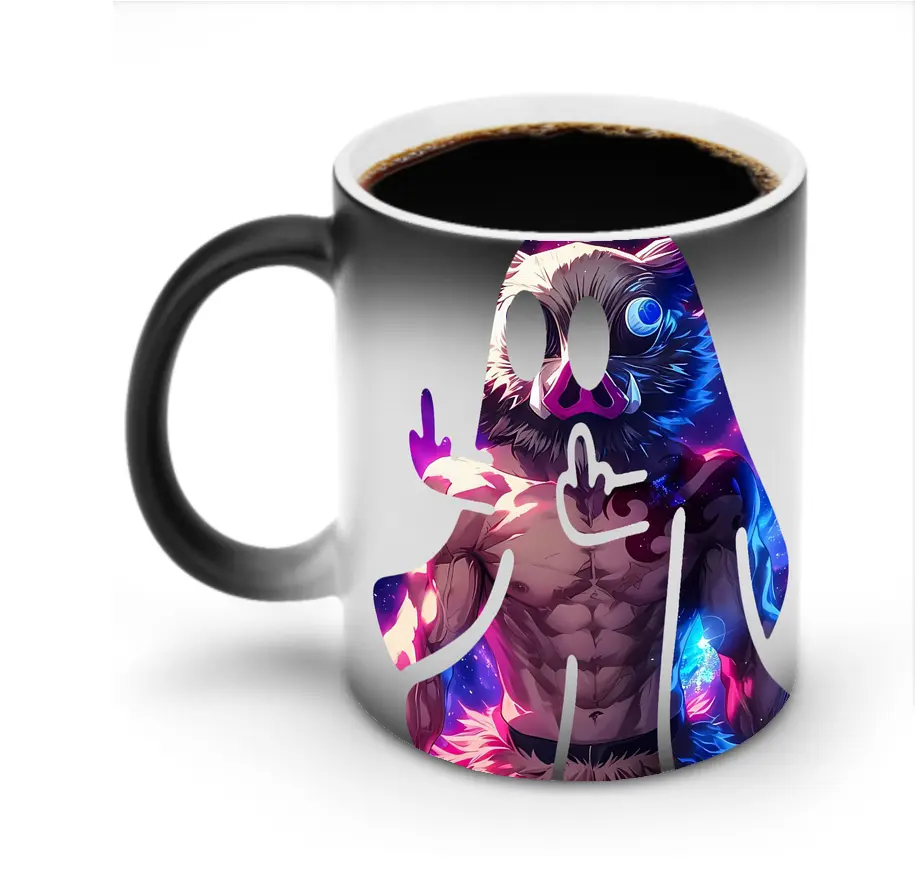 鬼滅の刃 グッズ,嘴平 伊之助 - 変色マグカップ ・ セラミック ・ 熱転写プリント ・ 耐久性 高品質 ・ ギフト・自宅用 コーヒー お茶