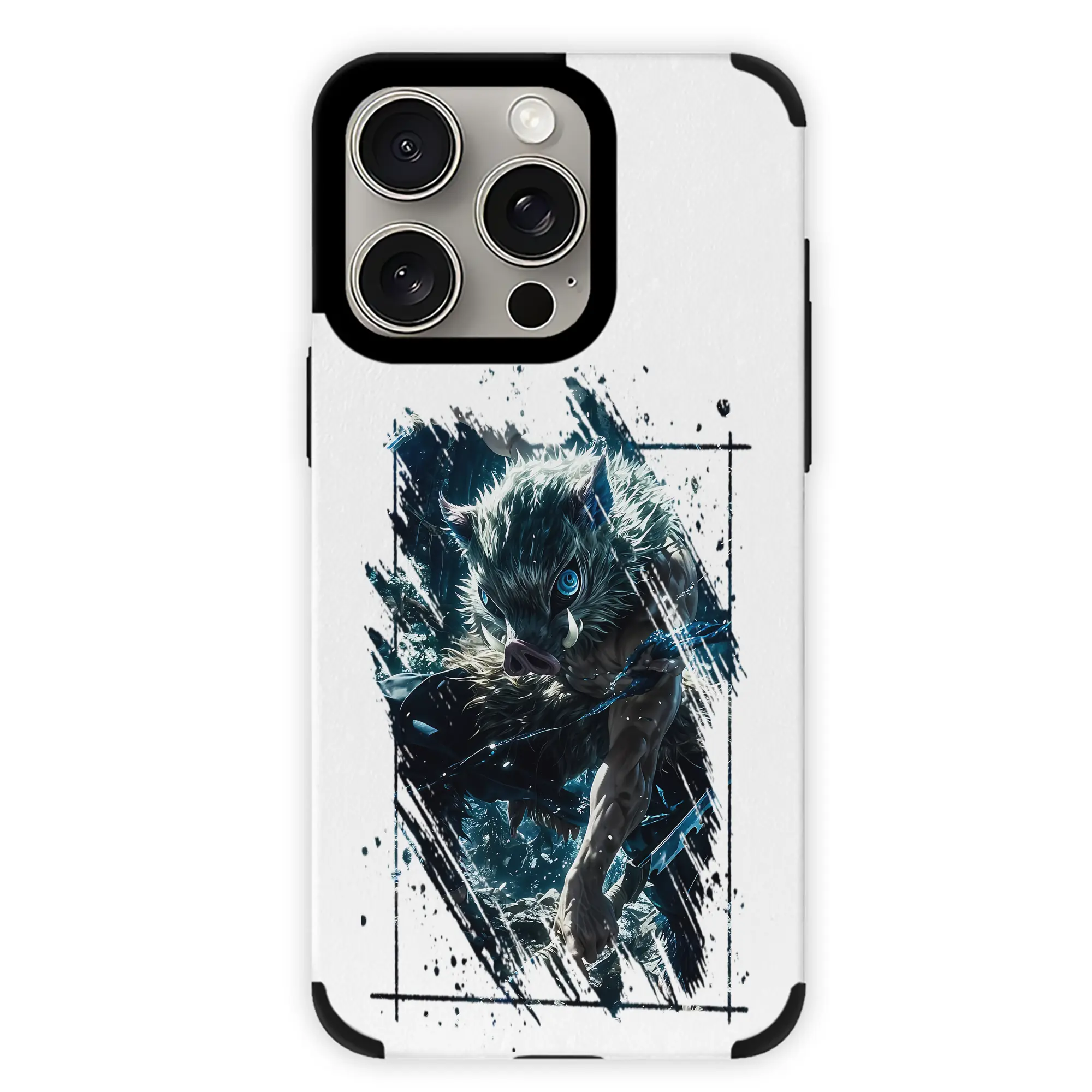 鬼滅の刃 グッズ,嘴平 伊之助 - IPhone15ProMax対応 ・ PUレザースマホケース ・ 耐衝撃 ・ 黄変防止 ・ 360度全面保護 ・ 柔らか手触り ・ 3D立体ボタン