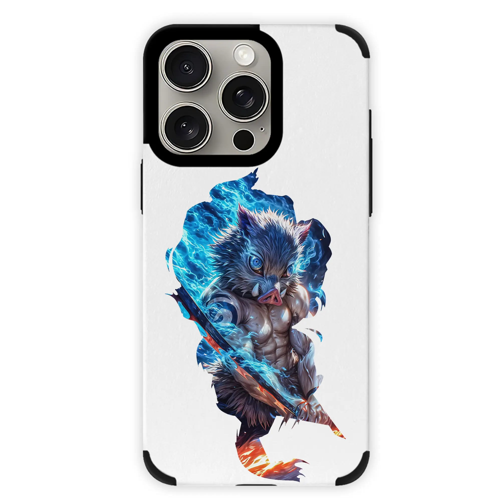 鬼滅の刃 グッズ,嘴平 伊之助 - IPhone15ProMax対応 ・ PUレザースマホケース ・ 耐衝撃 ・ 黄変防止 ・ 360度全面保護 ・ 柔らか手触り ・ 3D立体ボタン