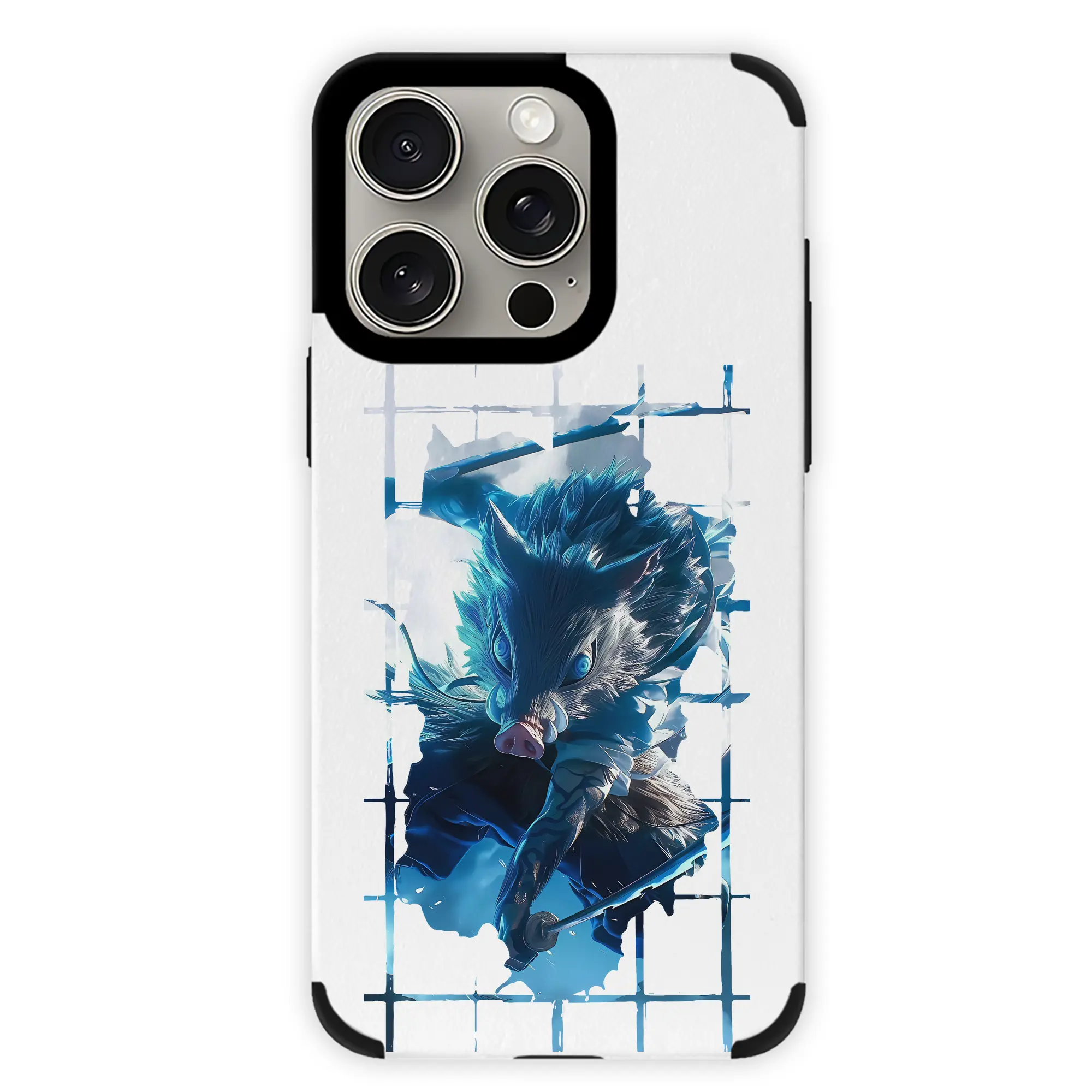 鬼滅の刃 グッズ,嘴平 伊之助 - IPhone15ProMax対応 ・ PUレザースマホケース ・ 耐衝撃 ・ 黄変防止 ・ 360度全面保護 ・ 柔らか手触り ・ 3D立体ボタン