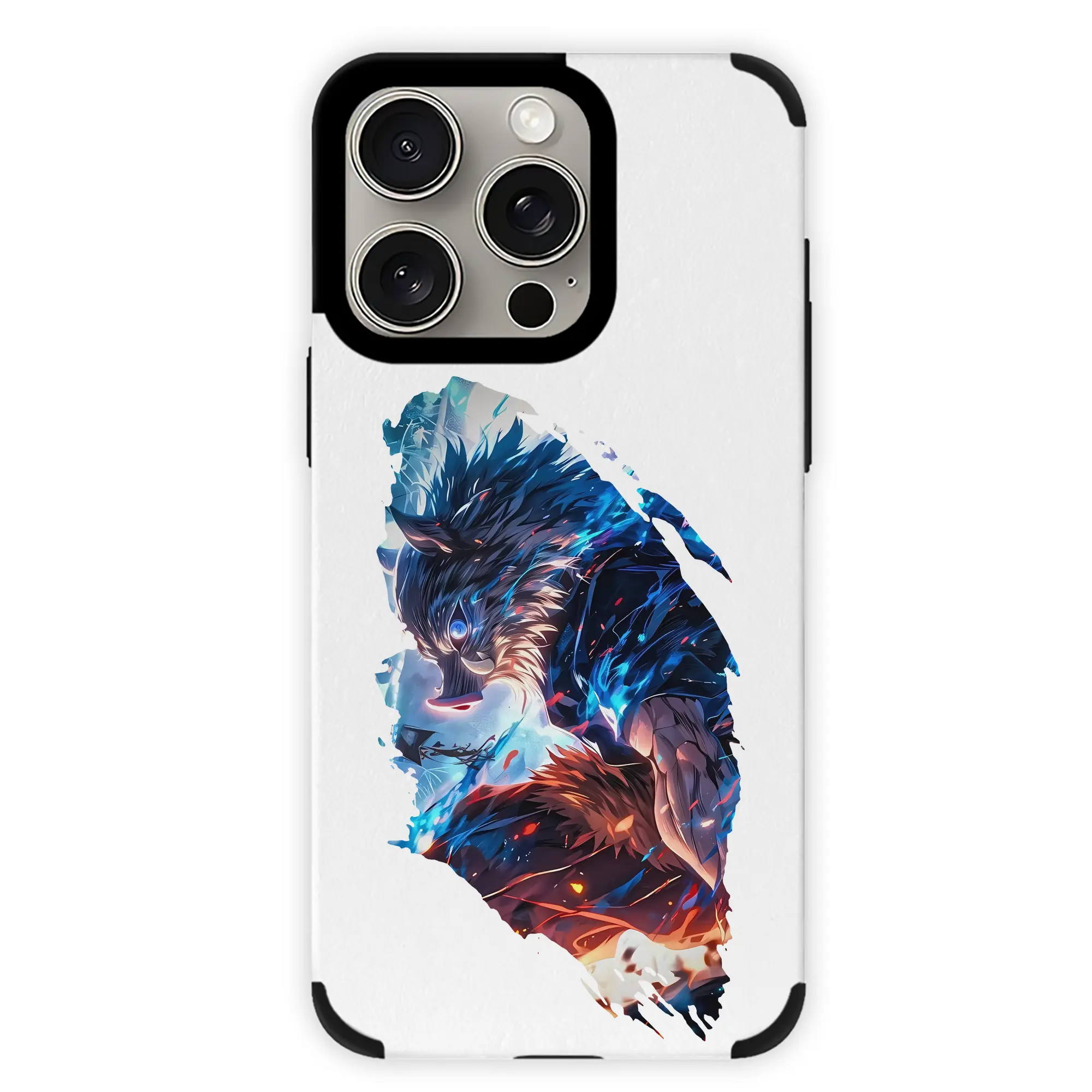 鬼滅の刃 グッズ,嘴平 伊之助 - IPhone15ProMax対応 ・ PUレザースマホケース ・ 耐衝撃 ・ 黄変防止 ・ 360度全面保護 ・ 柔らか手触り ・ 3D立体ボタン